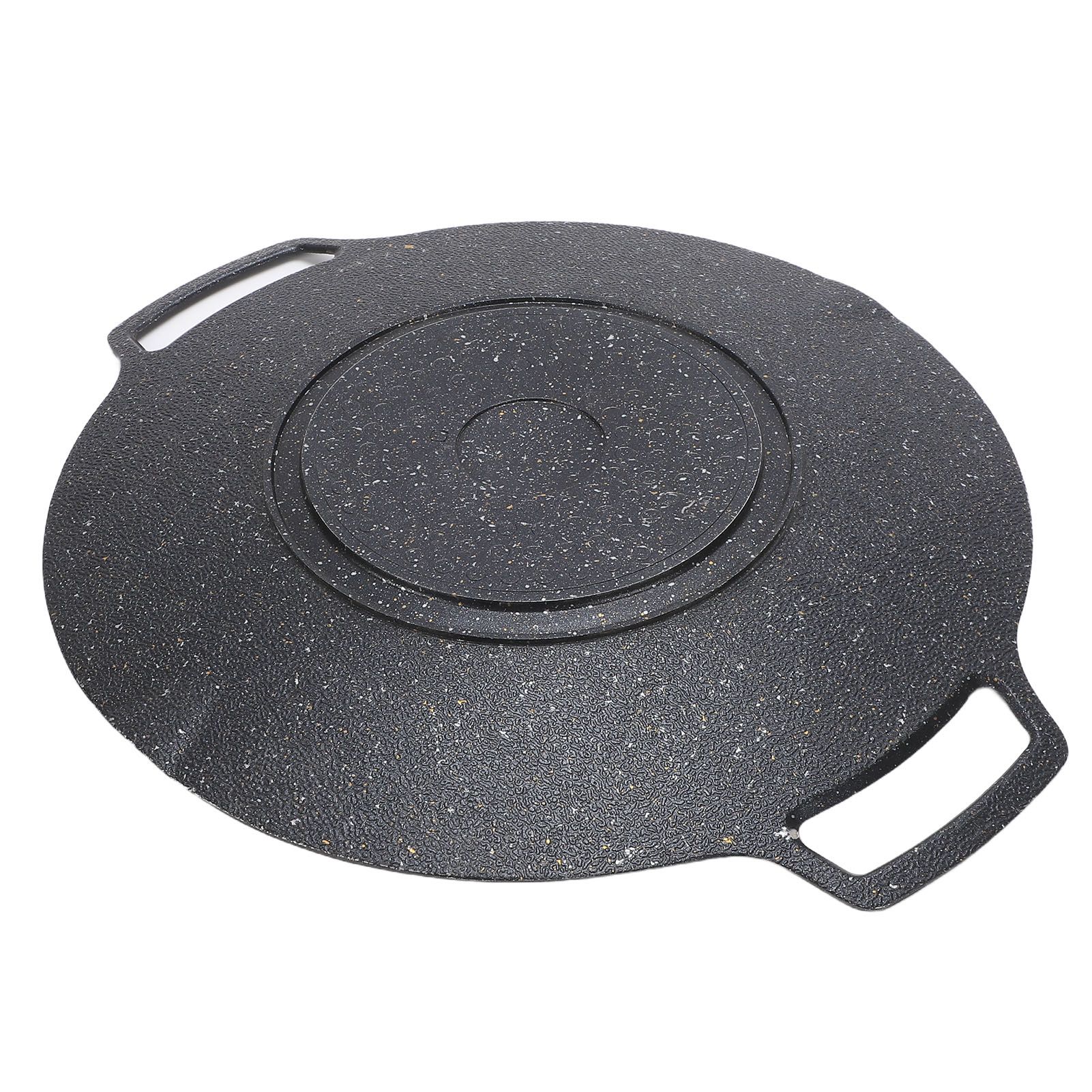Round BBQ Grill Pan Anti Stick Coating Induction Cooker Griddle Plate for view 2