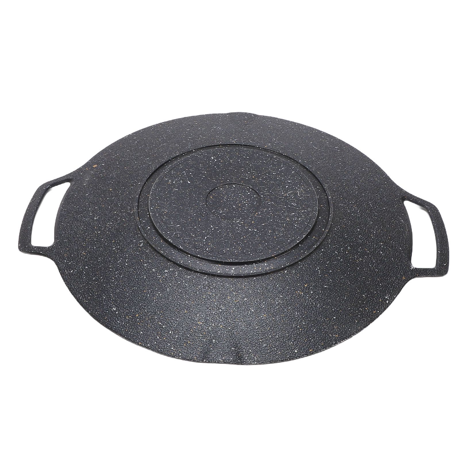 Round BBQ Grill Pan Anti Stick Coating Induction Cooker Griddle Plate for view 5