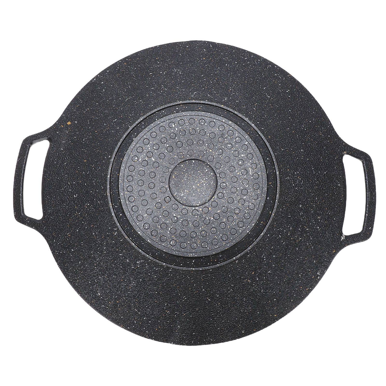 Round BBQ Grill Pan Anti Stick Coating Induction Cooker Griddle Plate for view 7