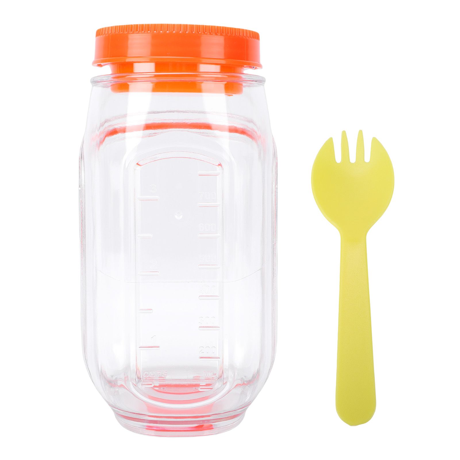 Salad Jar Plastic Reusable Side Open Leakproof Portable Salad Container with view 3