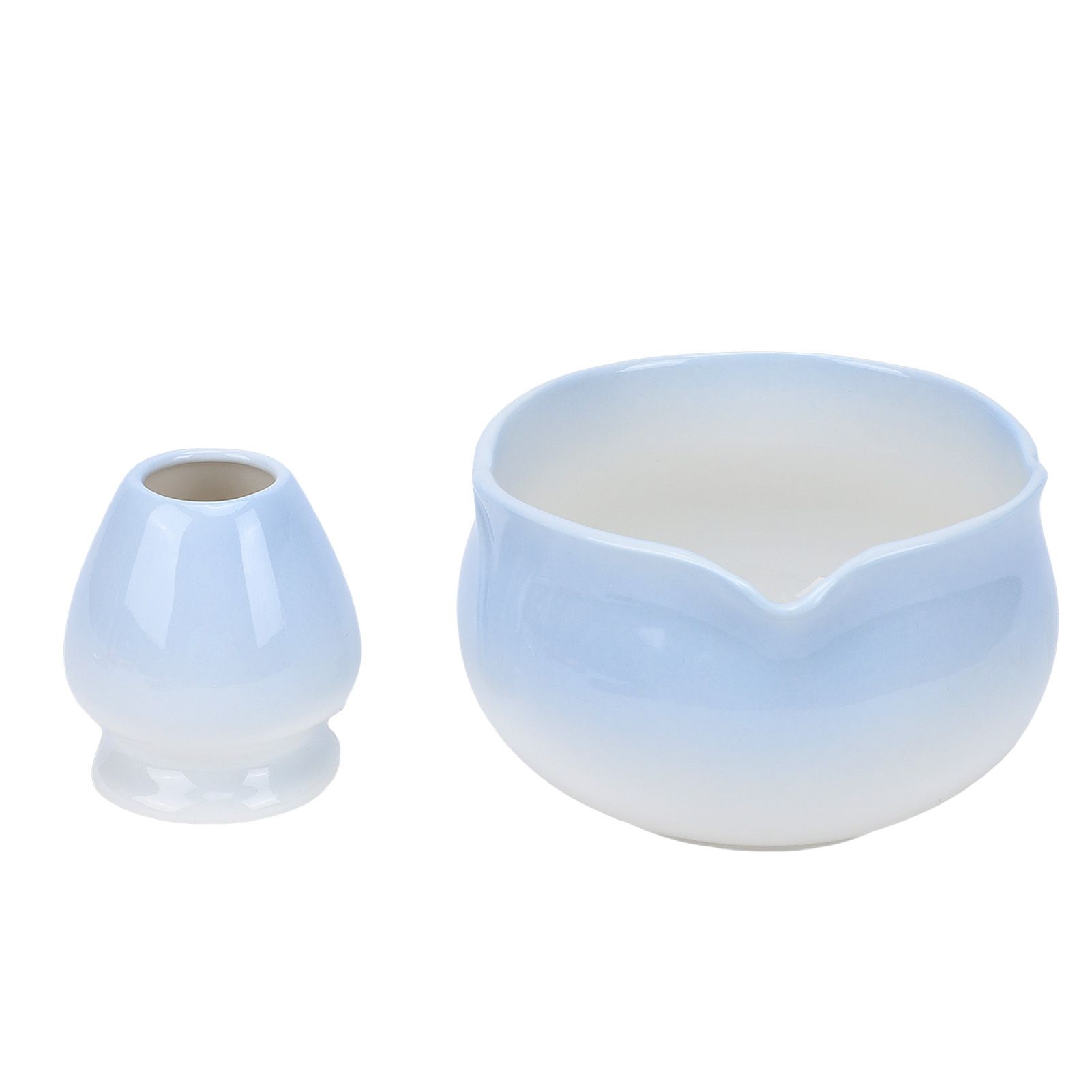 Matcha Bowl and Whisk Holder Ceramic Matcha Mixing Bowl with Spout for view 3