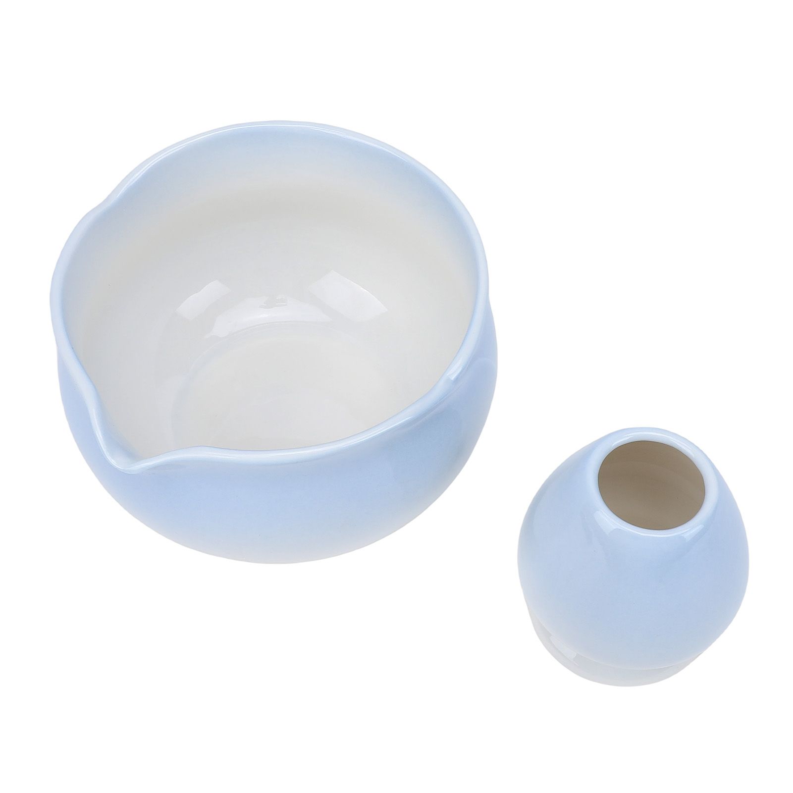 Matcha Bowl and Whisk Holder Ceramic Matcha Mixing Bowl with Spout for view 4