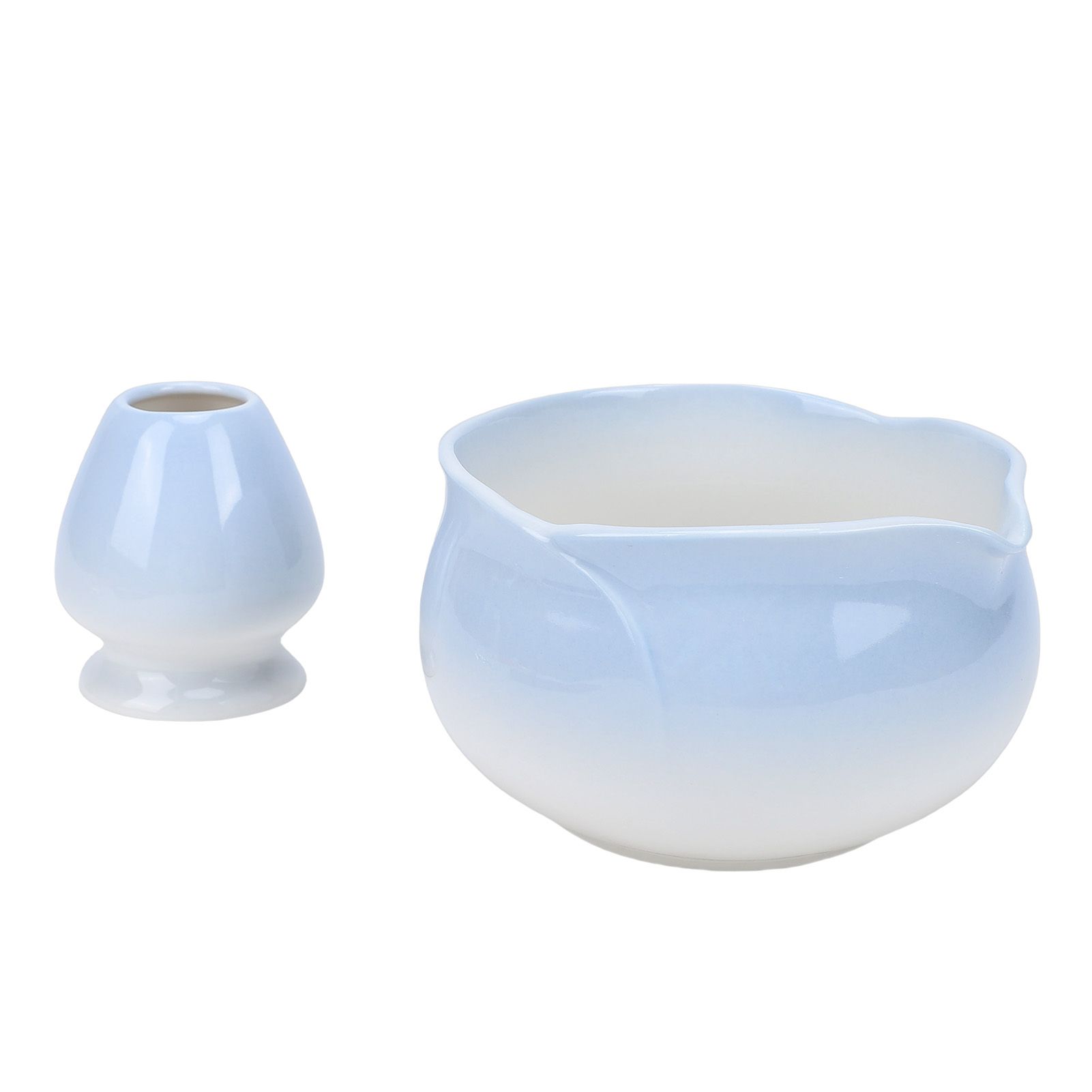 Matcha Bowl and Whisk Holder Ceramic Matcha Mixing Bowl with Spout for view 7