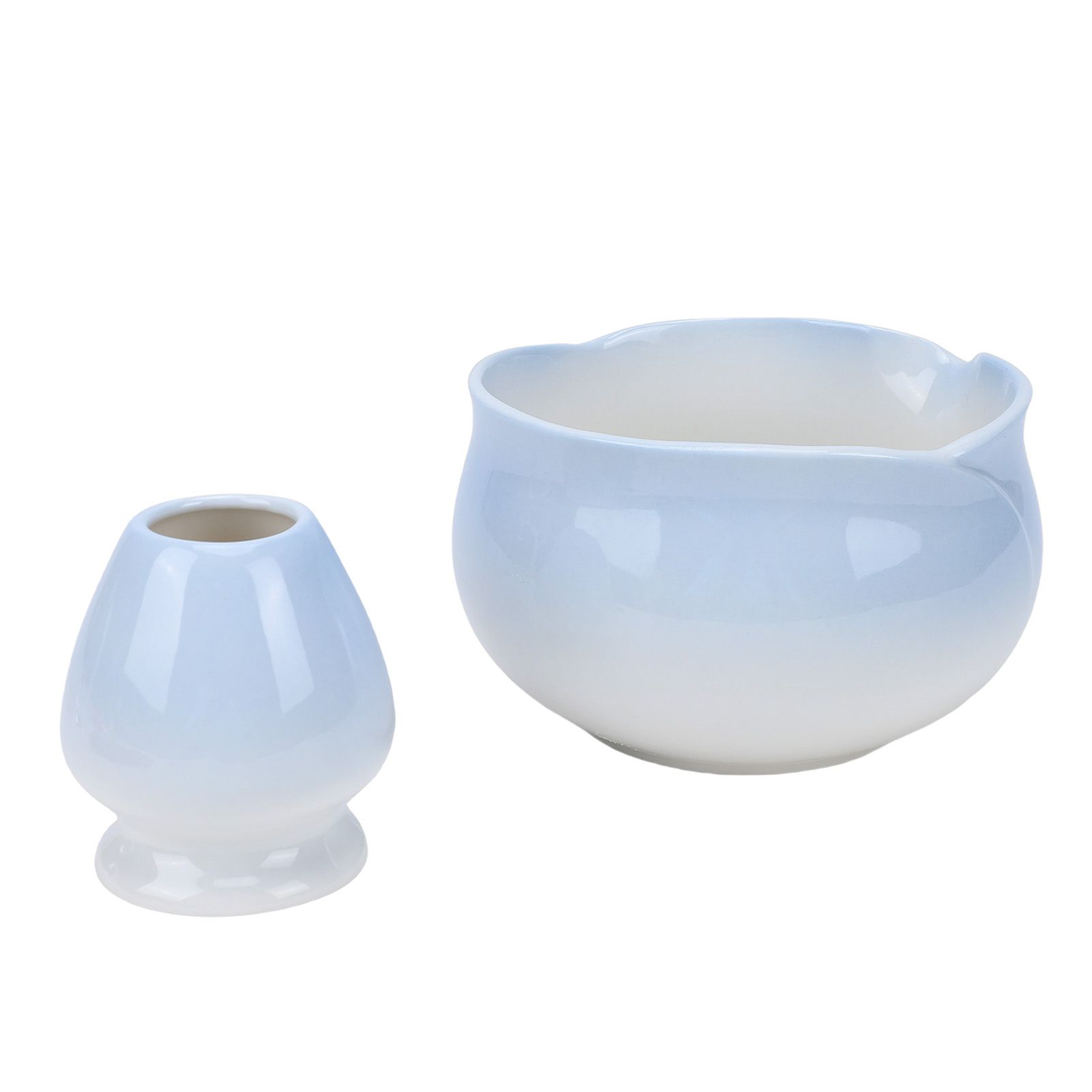 Matcha Bowl and Whisk Holder Ceramic Matcha Mixing Bowl with Spout for view 8