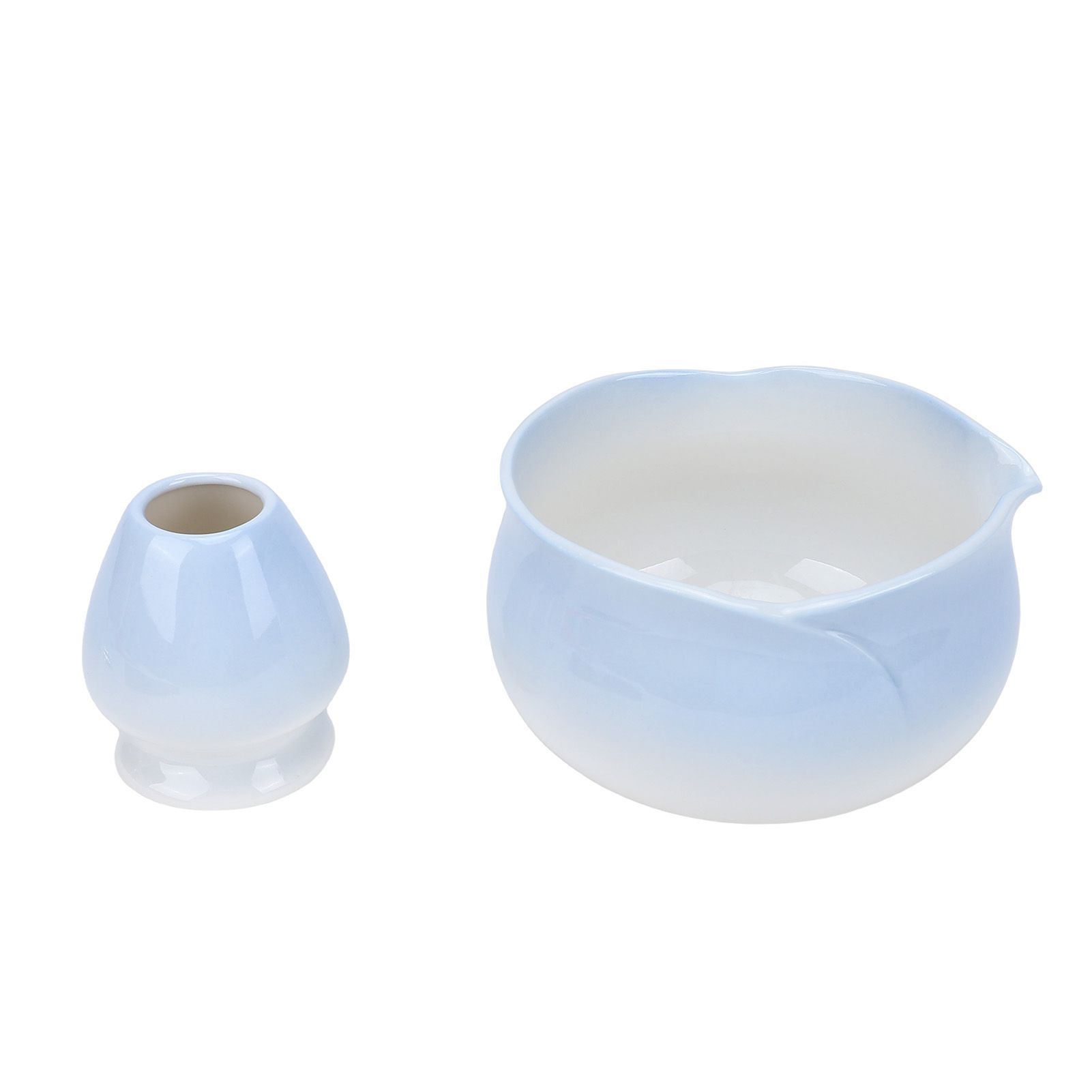 Matcha Bowl and Whisk Holder Ceramic Matcha Mixing Bowl with Spout for view 9