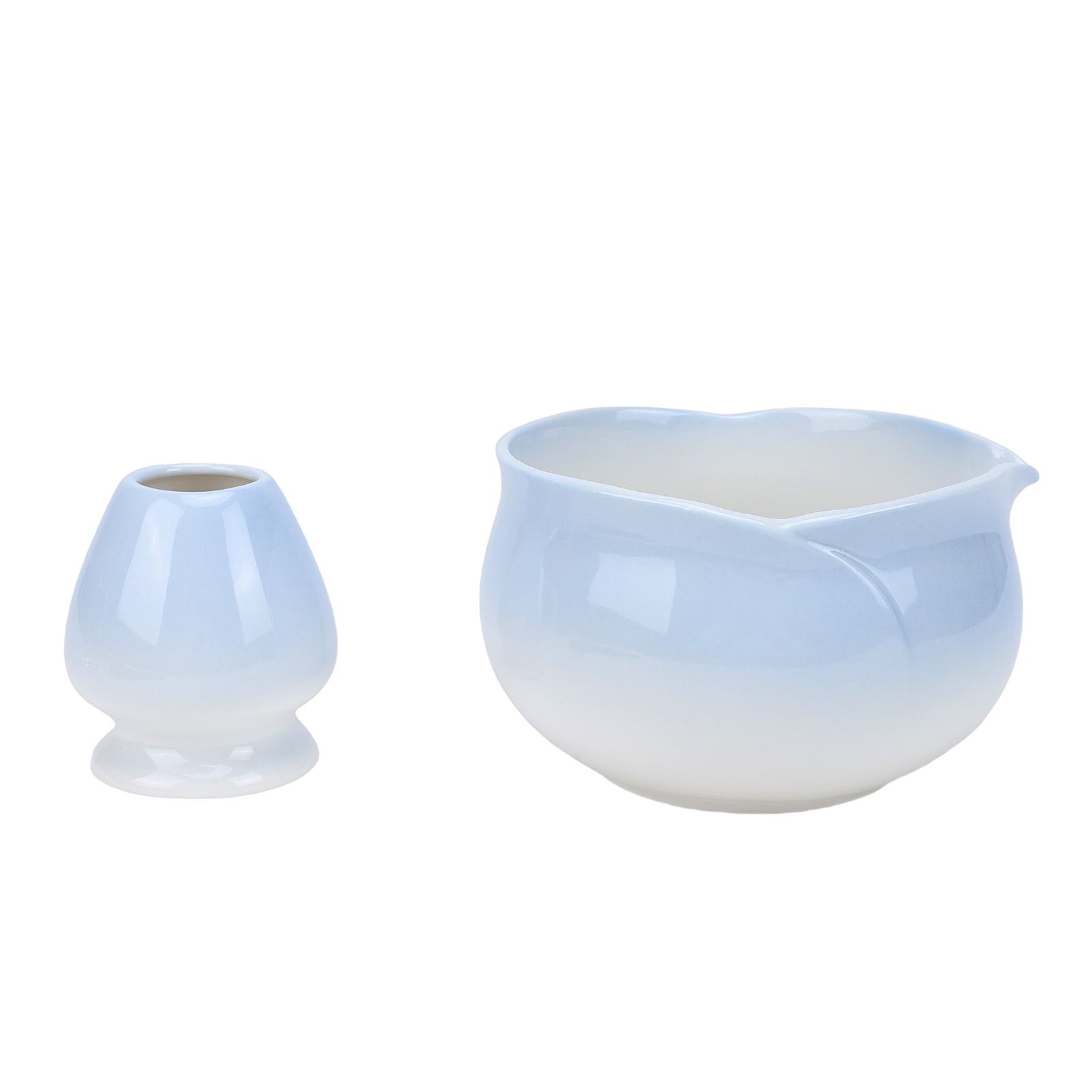 Matcha Bowl and Whisk Holder Ceramic Matcha Mixing Bowl with Spout for view 10