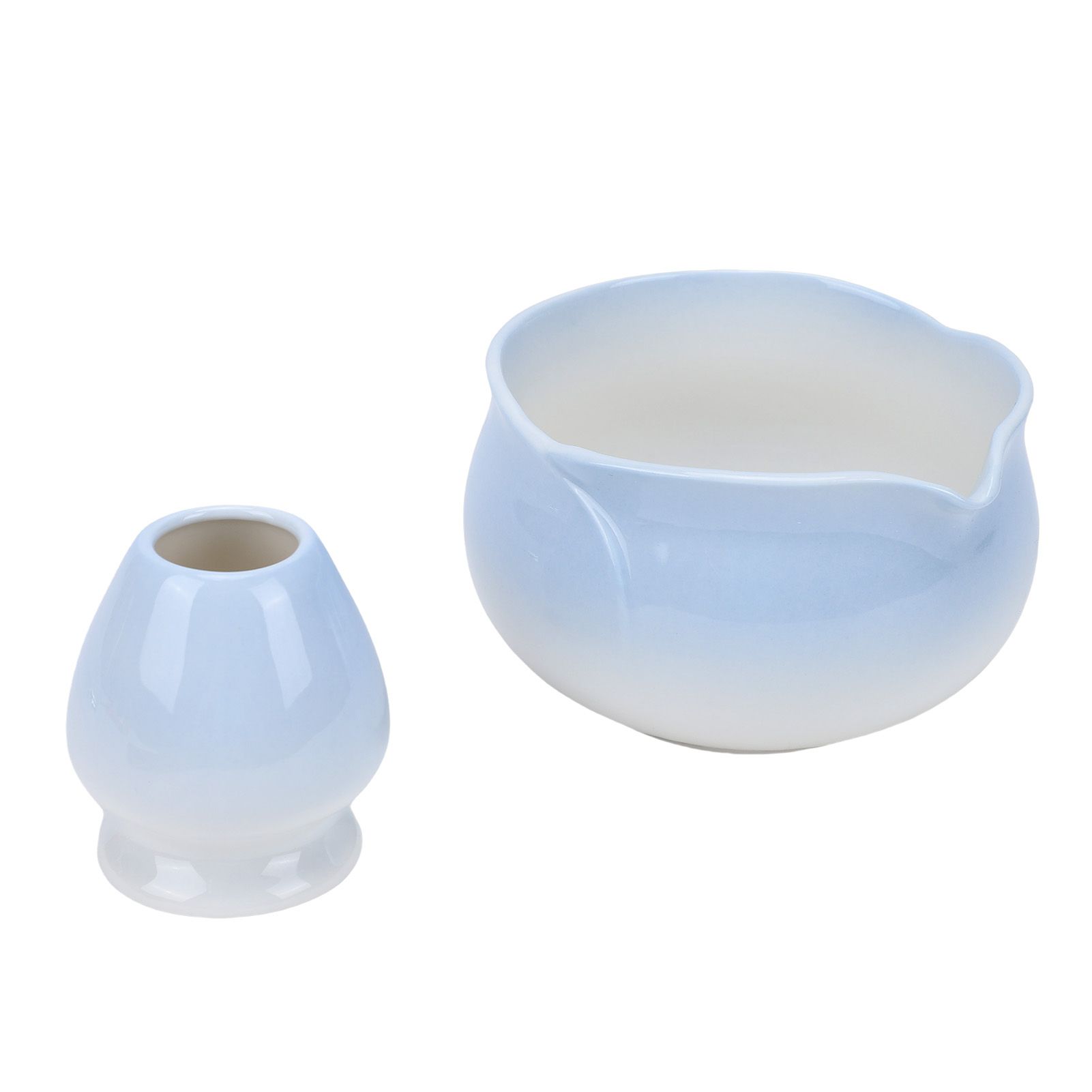 Matcha Bowl and Whisk Holder Ceramic Matcha Mixing Bowl with Spout for view 11