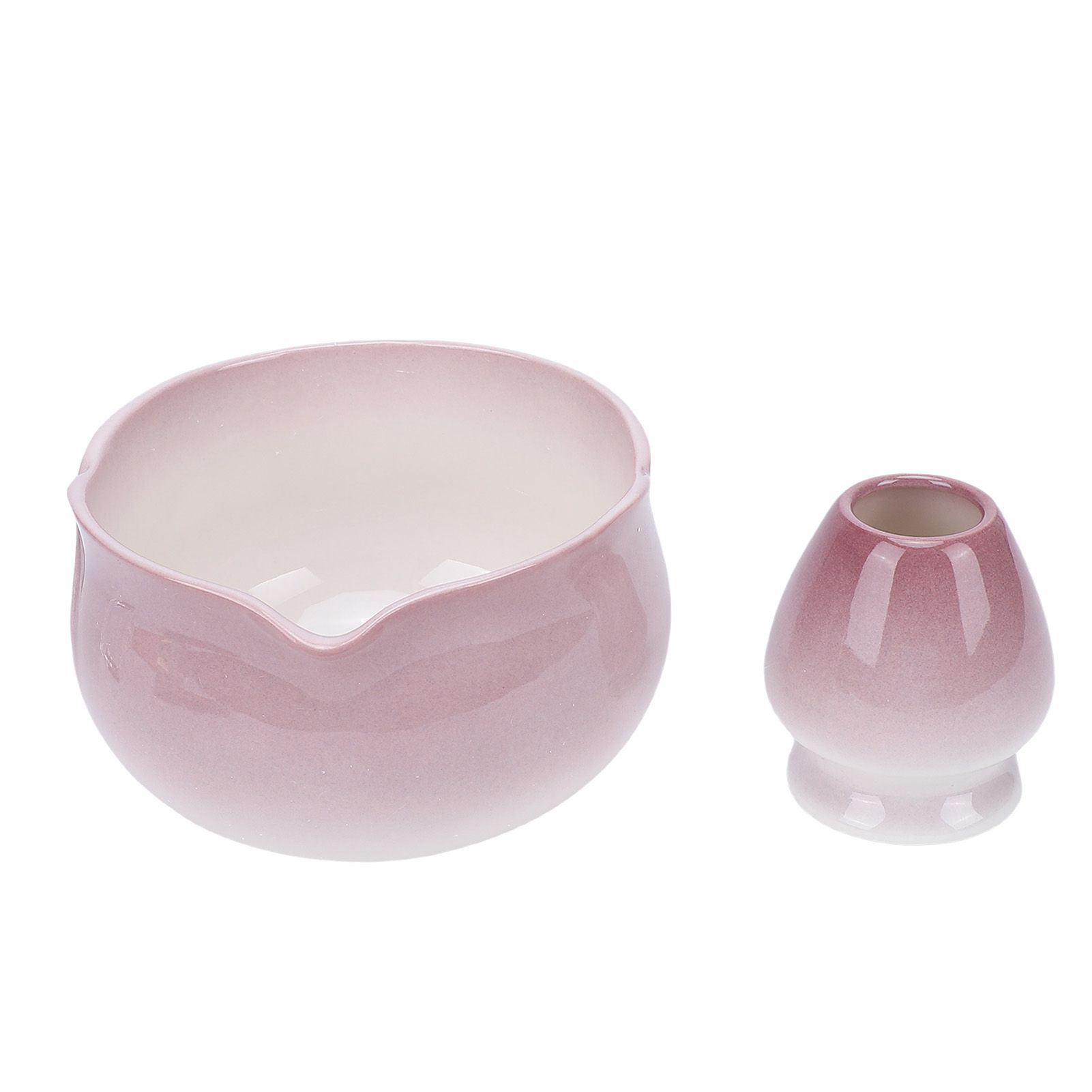 Matcha Bowl and Whisk Holder Ceramic Matcha Mixing Bowl with Spout for view 6