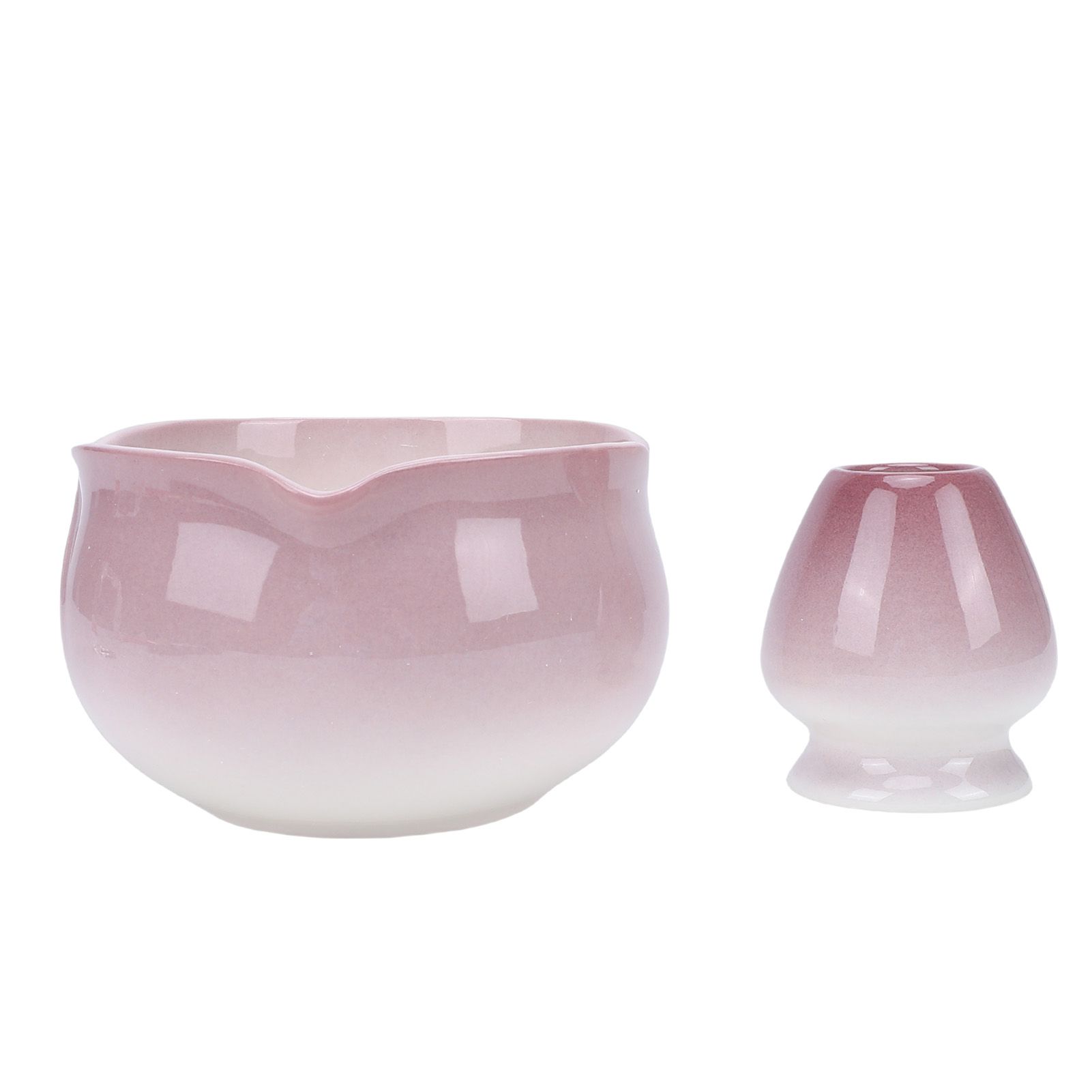 Matcha Bowl and Whisk Holder Ceramic Matcha Mixing Bowl with Spout for view 7
