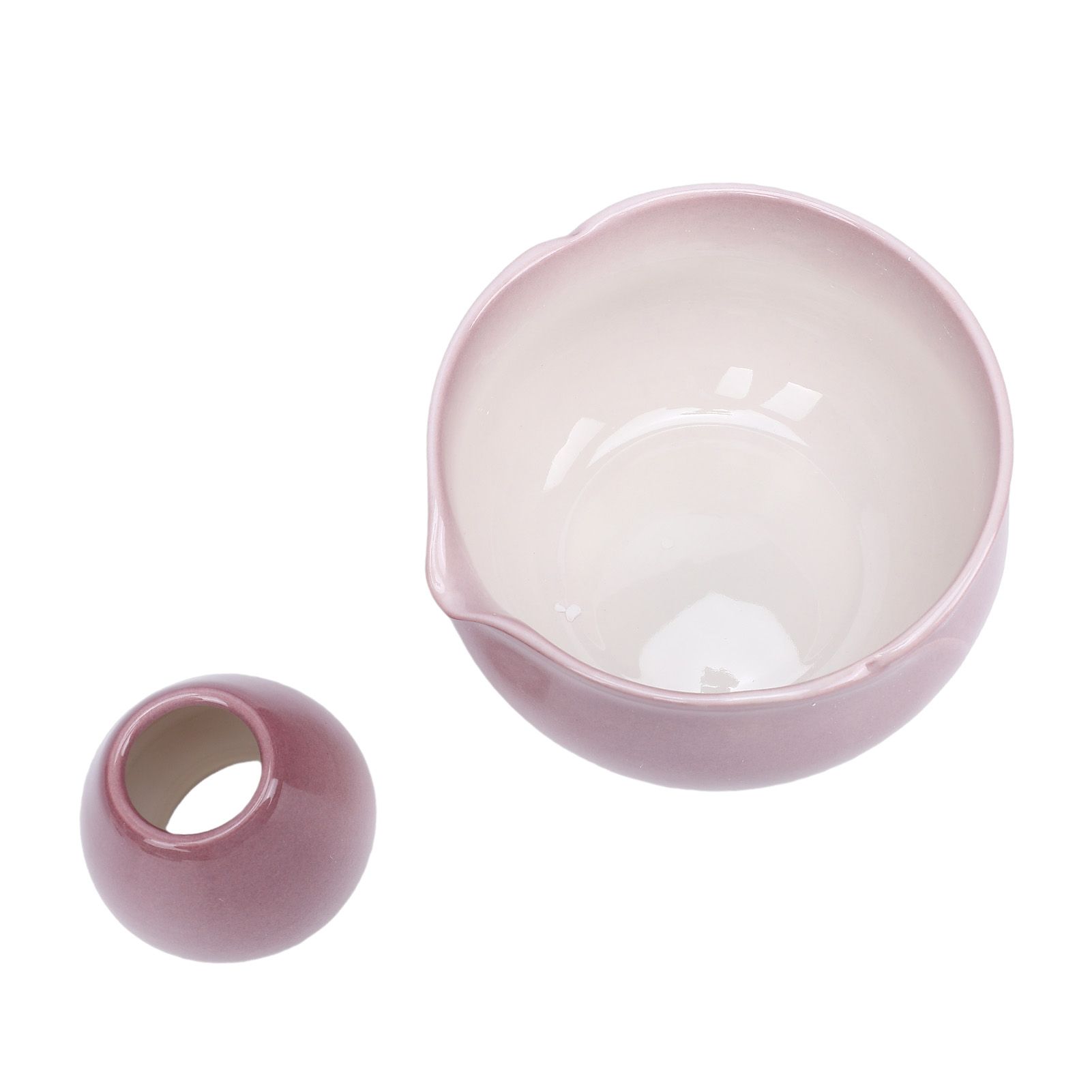 Matcha Bowl and Whisk Holder Ceramic Matcha Mixing Bowl with Spout for view 8