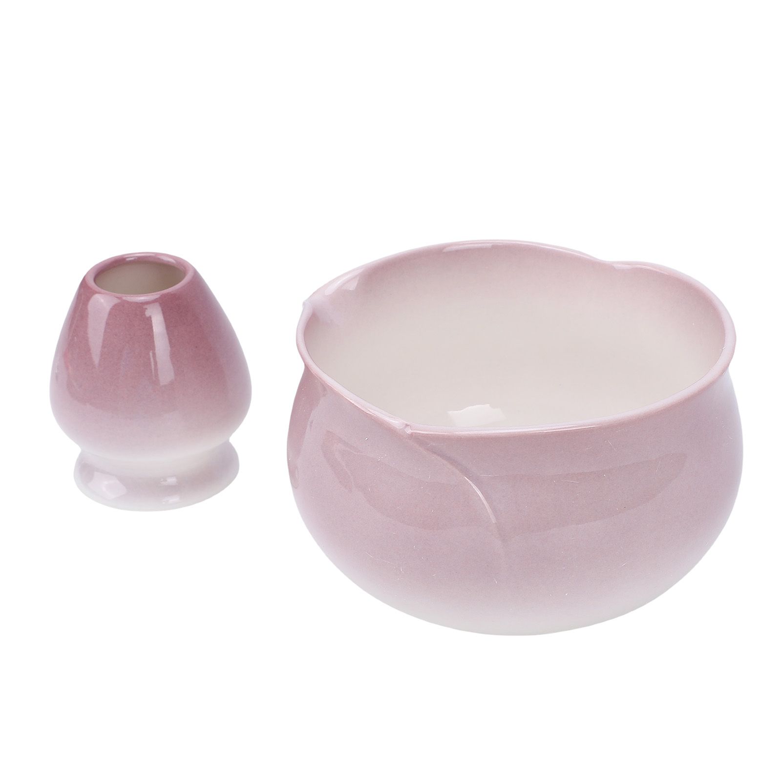 Matcha Bowl and Whisk Holder Ceramic Matcha Mixing Bowl with Spout for view 10