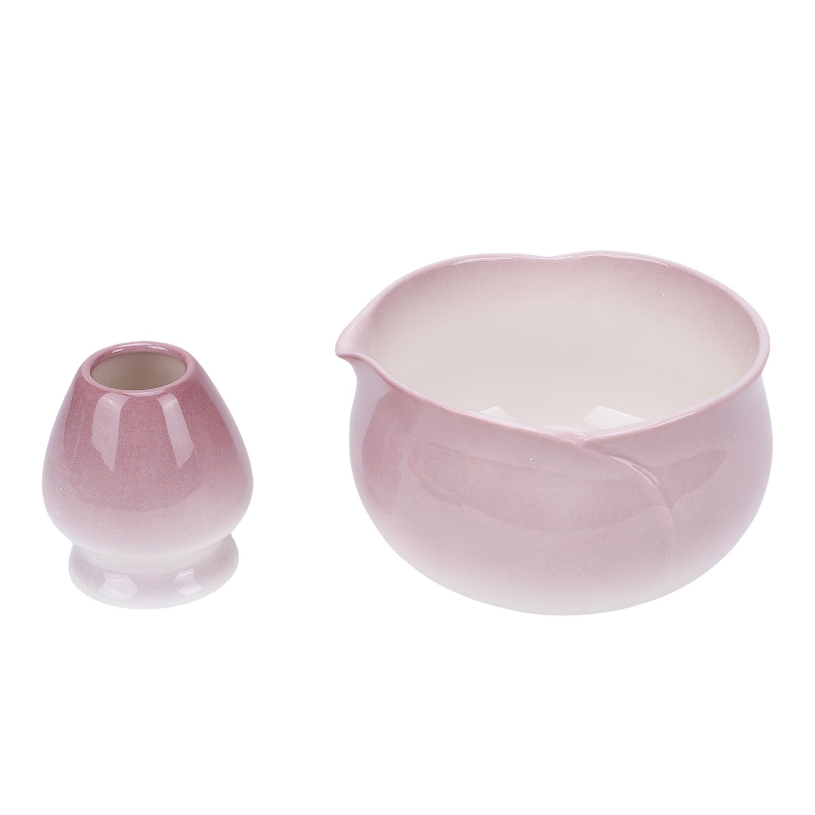 Matcha Bowl and Whisk Holder Ceramic Matcha Mixing Bowl with Spout for view 12