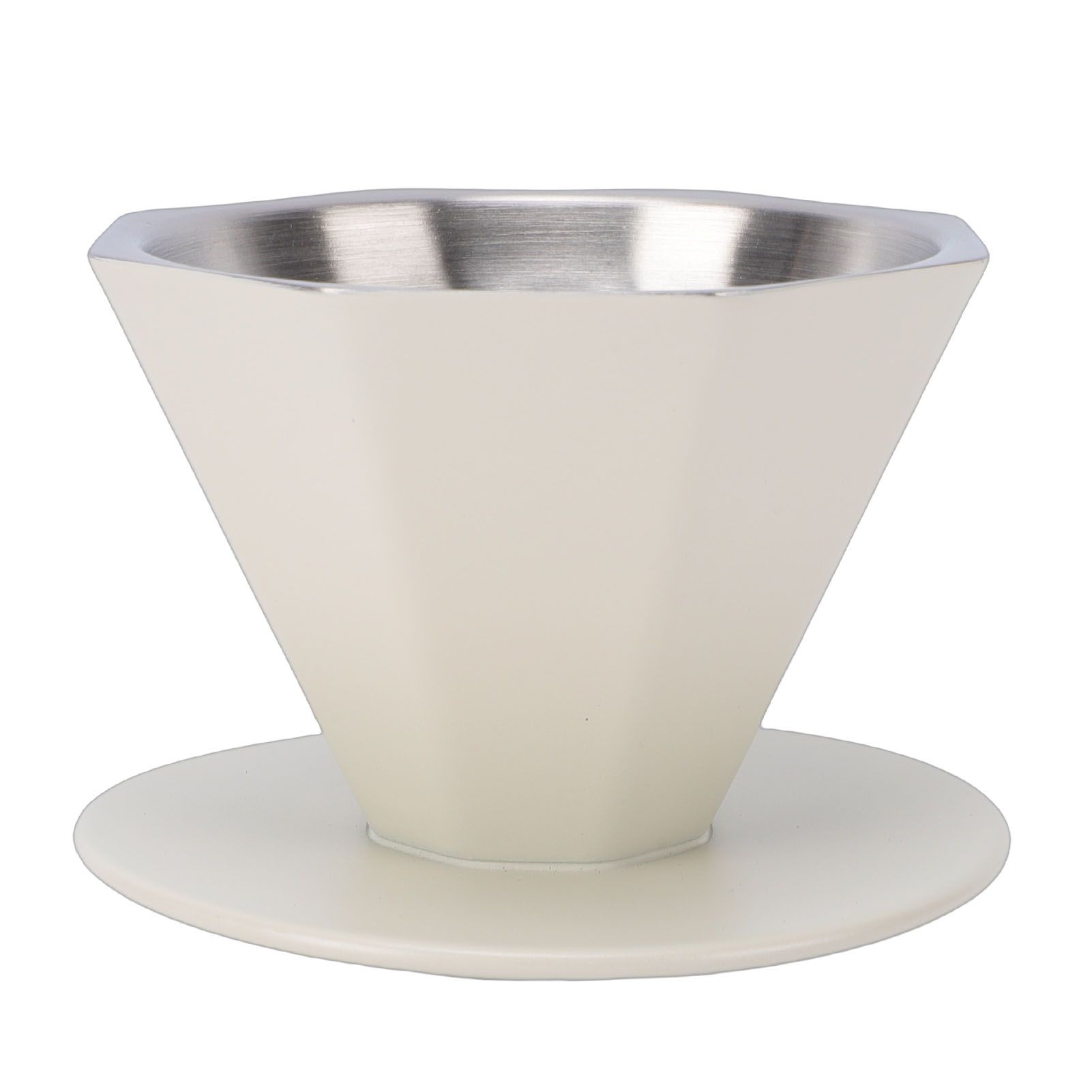Pour Over Coffee Dripper 304 Stainless Steel Double Layer Octagonal Metal Cone view 3