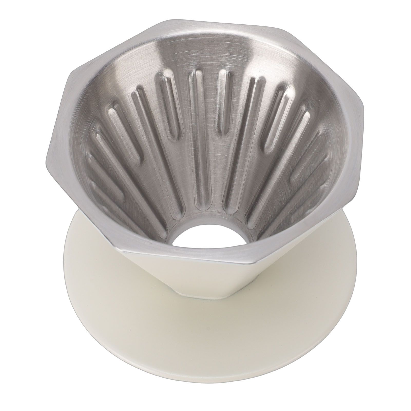 Pour Over Coffee Dripper 304 Stainless Steel Double Layer Octagonal Metal Cone view 6