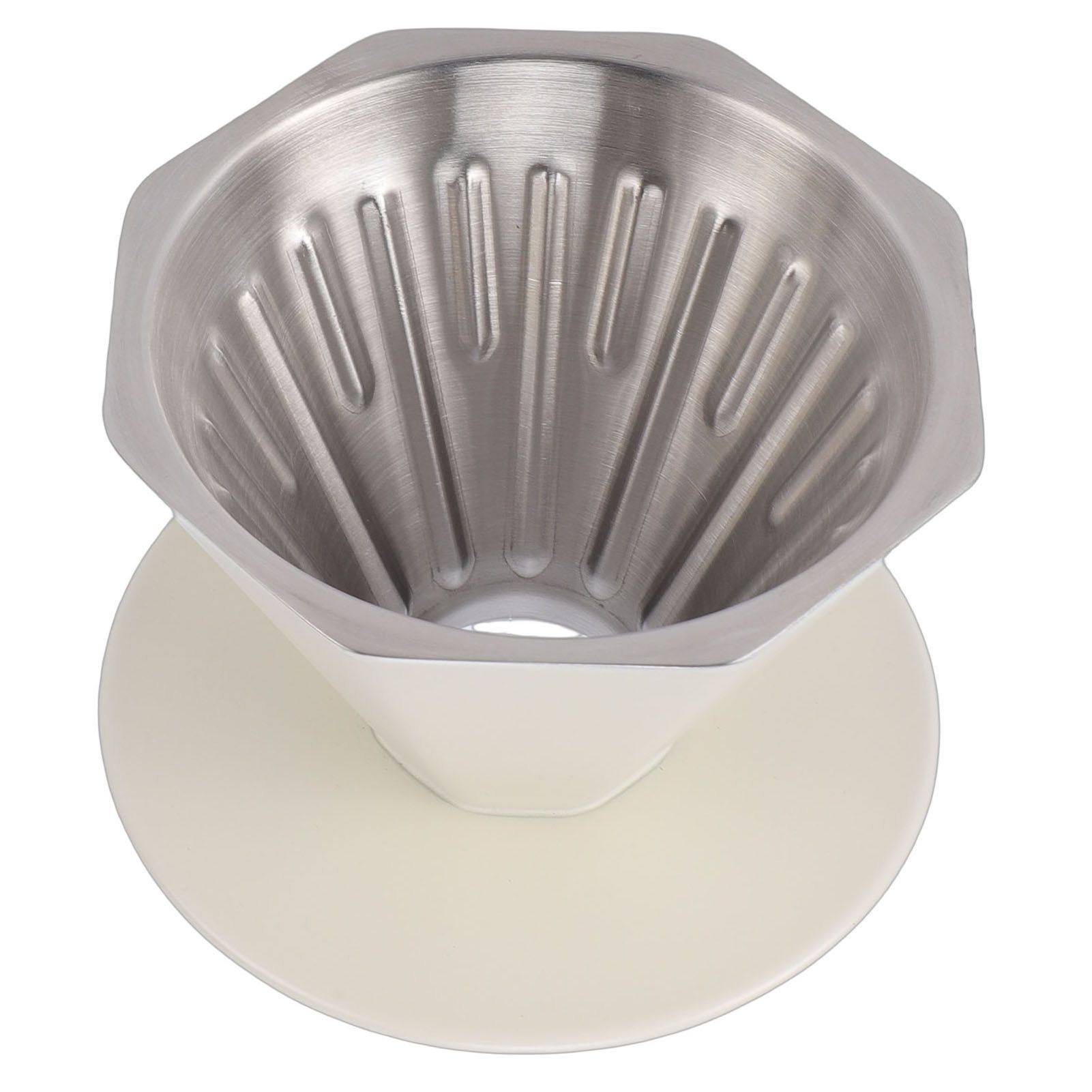 Pour Over Coffee Dripper 304 Stainless Steel Double Layer Octagonal Metal Cone view 11