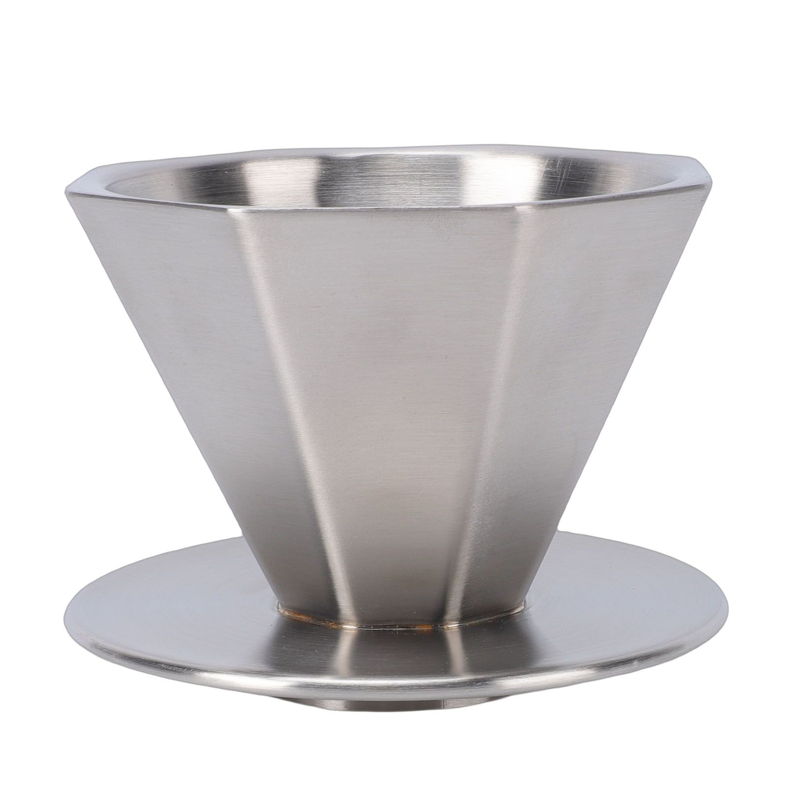Pour Over Coffee Dripper 304 Stainless Steel Double Layer Octagonal Metal Cone view 9