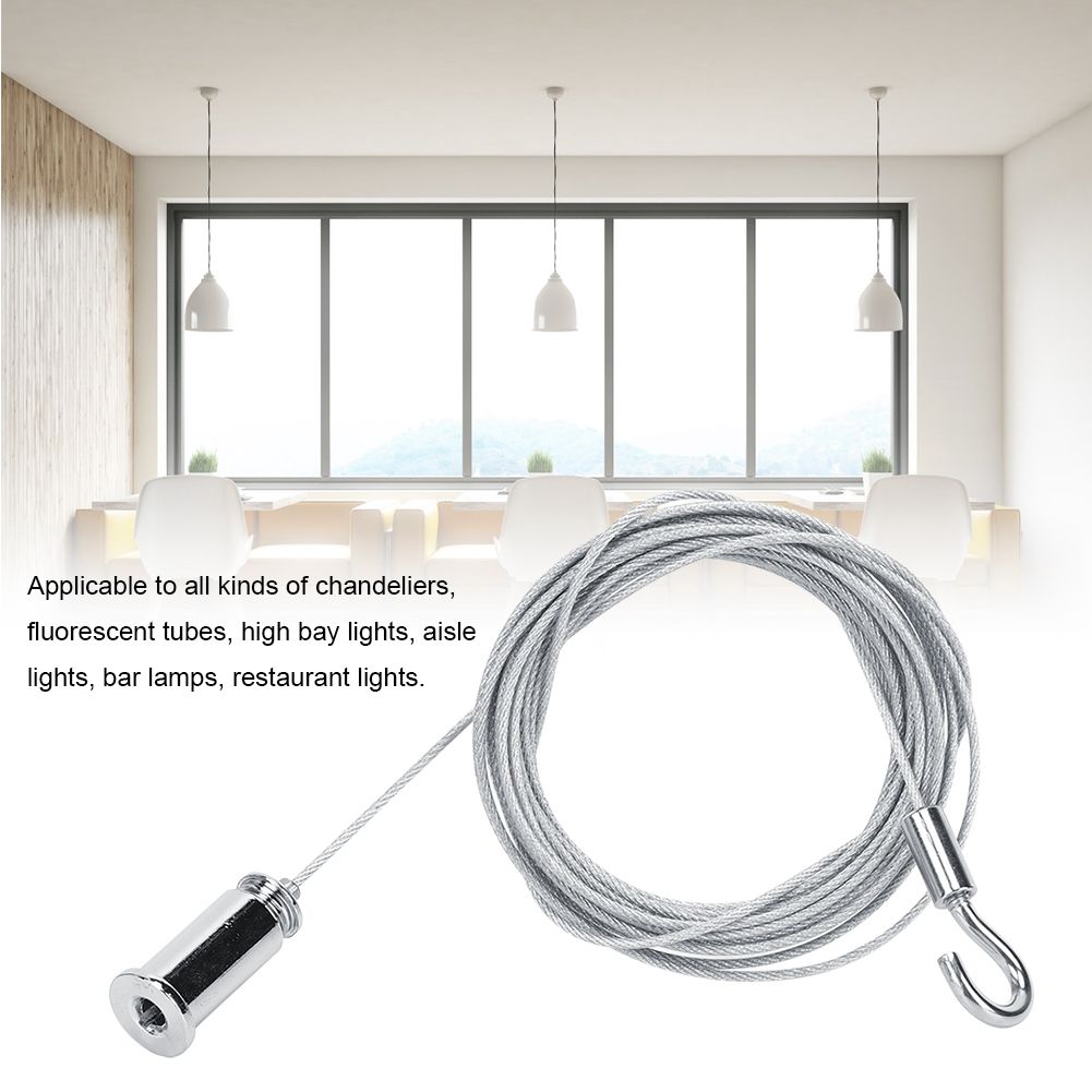 Chandelier Steel Wire Rope Ceiling Fixture Pendant Lamps Light Fittings view 11