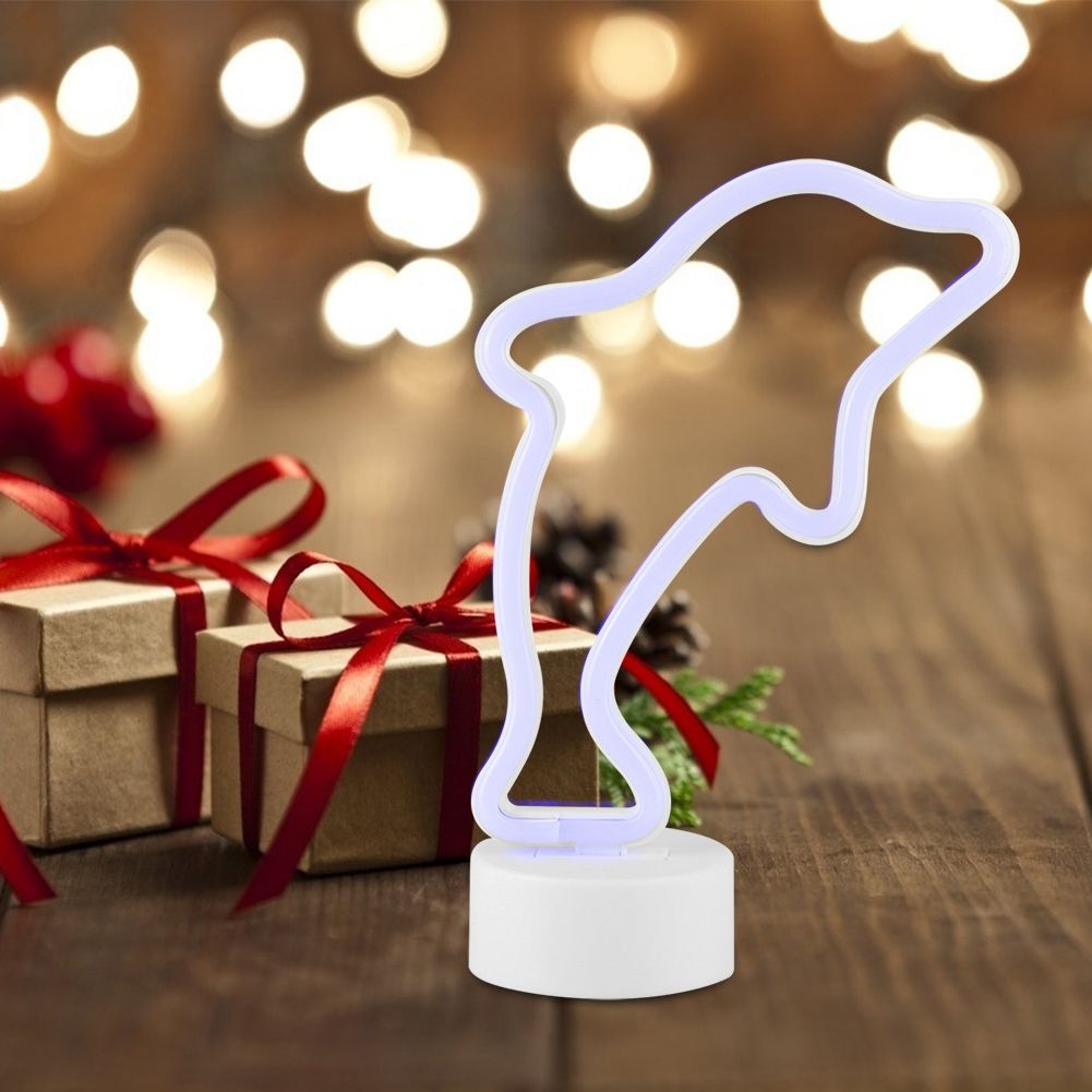 Dolphin Shaped LED Neon Light Waterproof Small Night Light Lamp for Room Decor — image 1