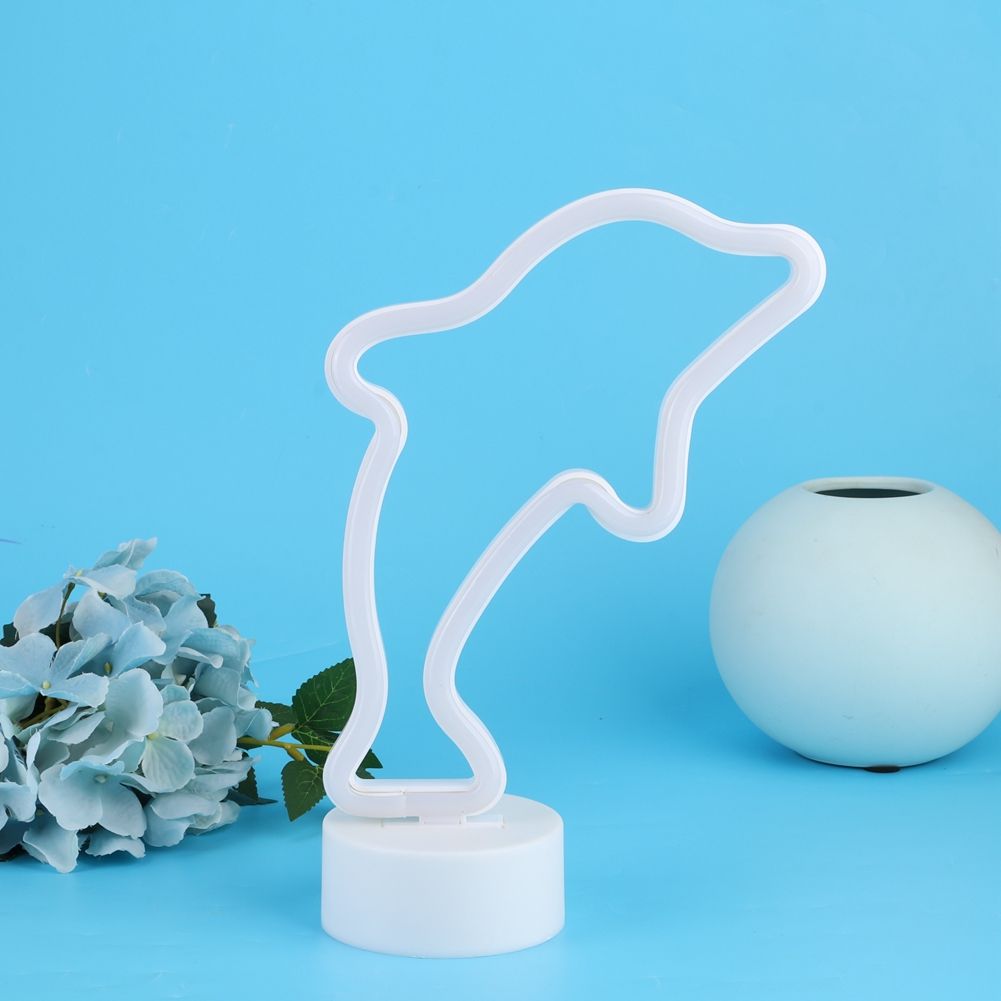 Dolphin Shaped LED Neon Light Waterproof Small Night Light Lamp for Room Decor view 4