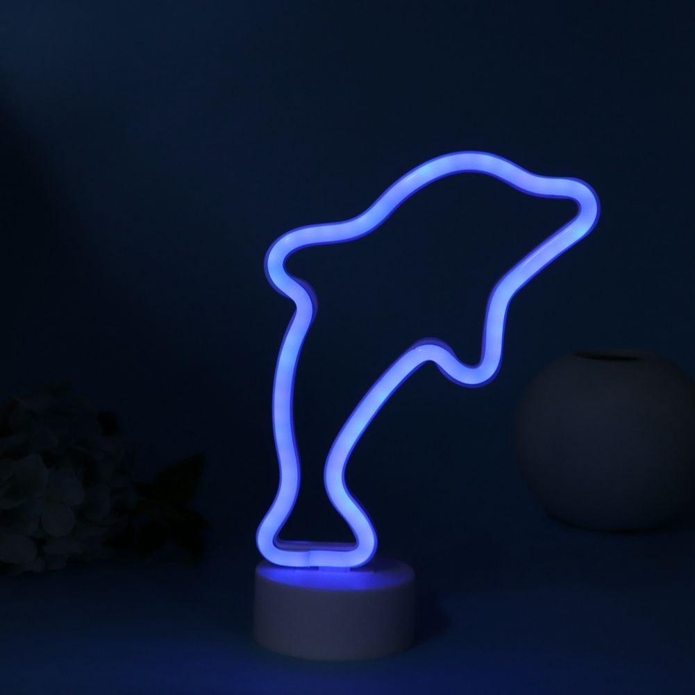 Dolphin Shaped LED Neon Light Waterproof Small Night Light Lamp for Room Decor view 5