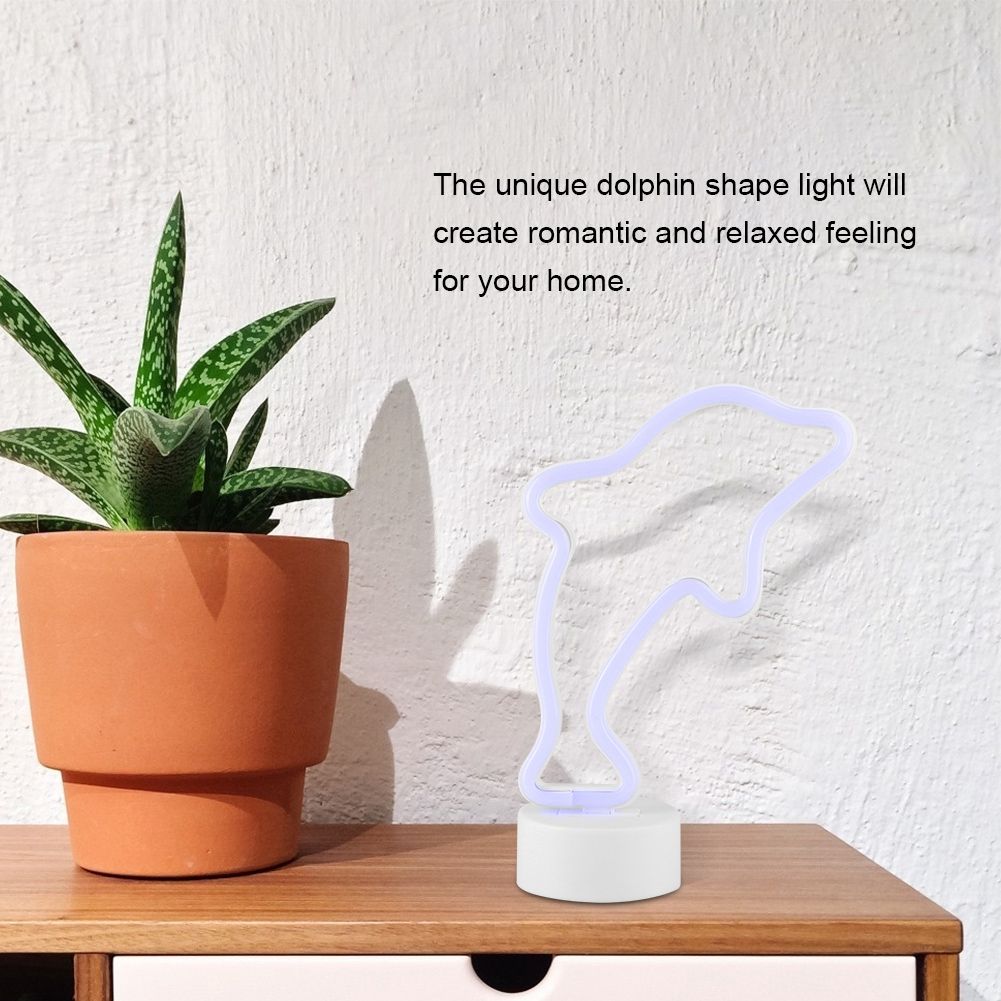 Dolphin Shaped LED Neon Light Waterproof Small Night Light Lamp for Room Decor view 9