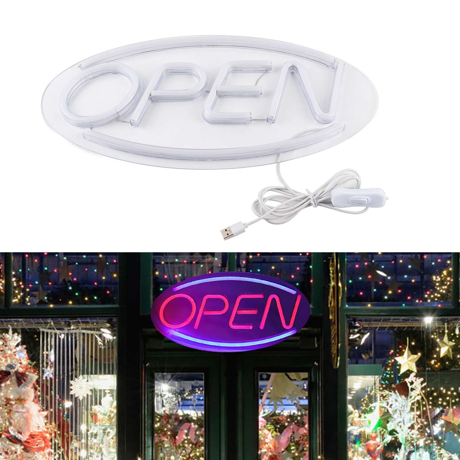 OPEN Letters Shaped Hanging LED Neon Light Shop Signs USB LED Light for Home Store view 11