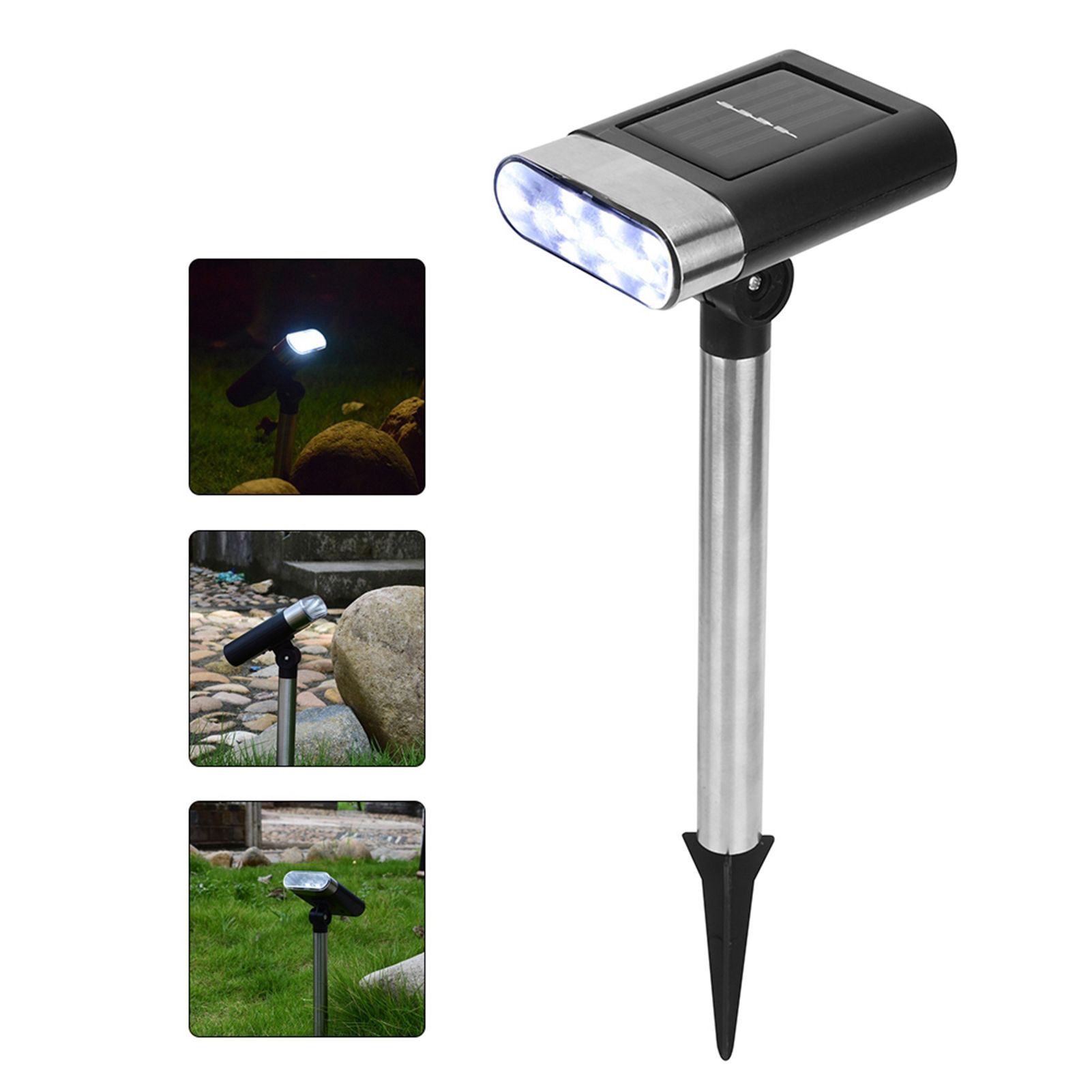 Outdoor Waterproof 3 LED Solar Power Spot Light Garden Yard Lawn Lamp Decoration view 3