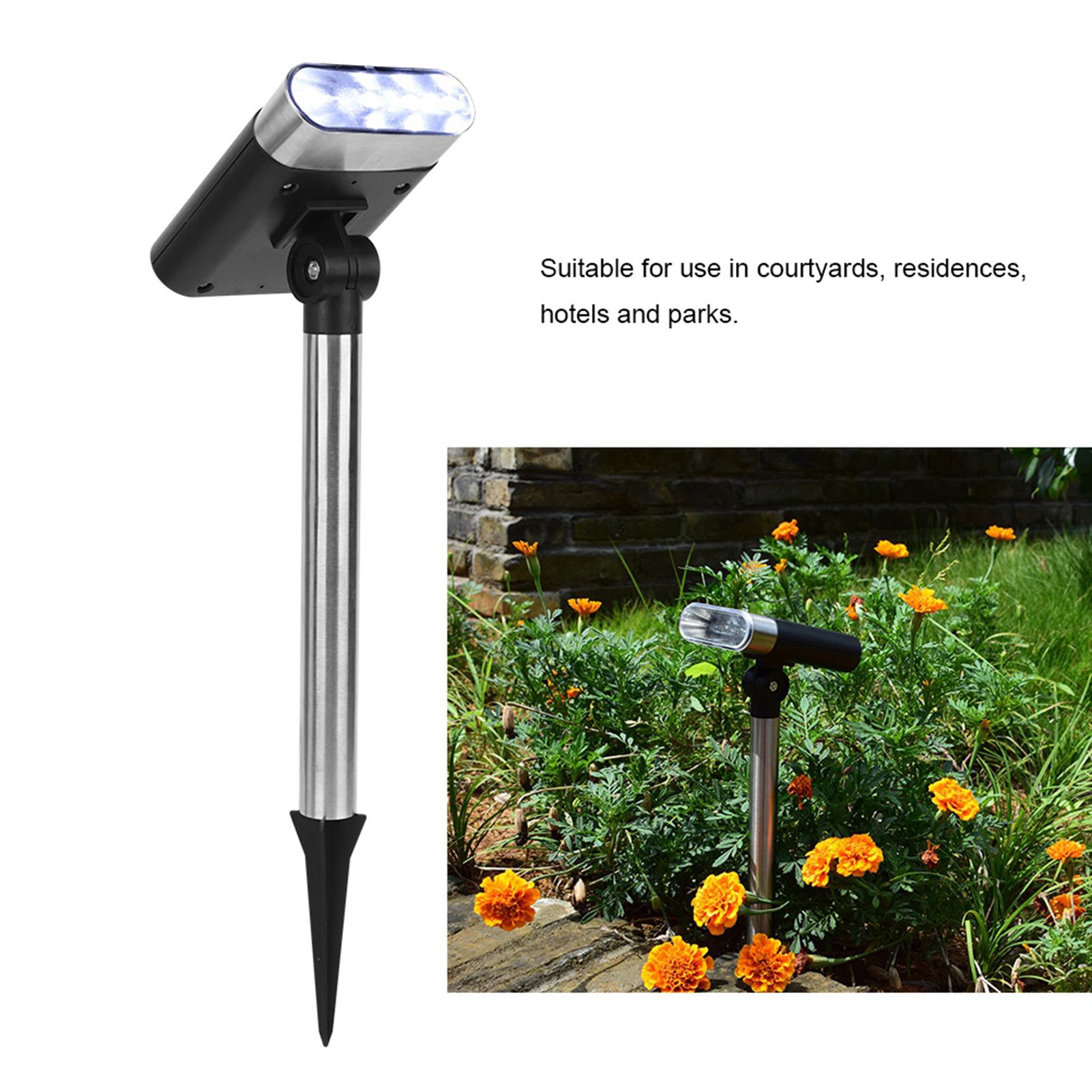 Outdoor Waterproof 3 LED Solar Power Spot Light Garden Yard Lawn Lamp Decoration view 7