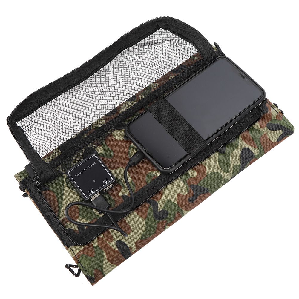 21W 5V Dual USB Port Portable Flexible Folding Waterproof Solar Panel for view 3