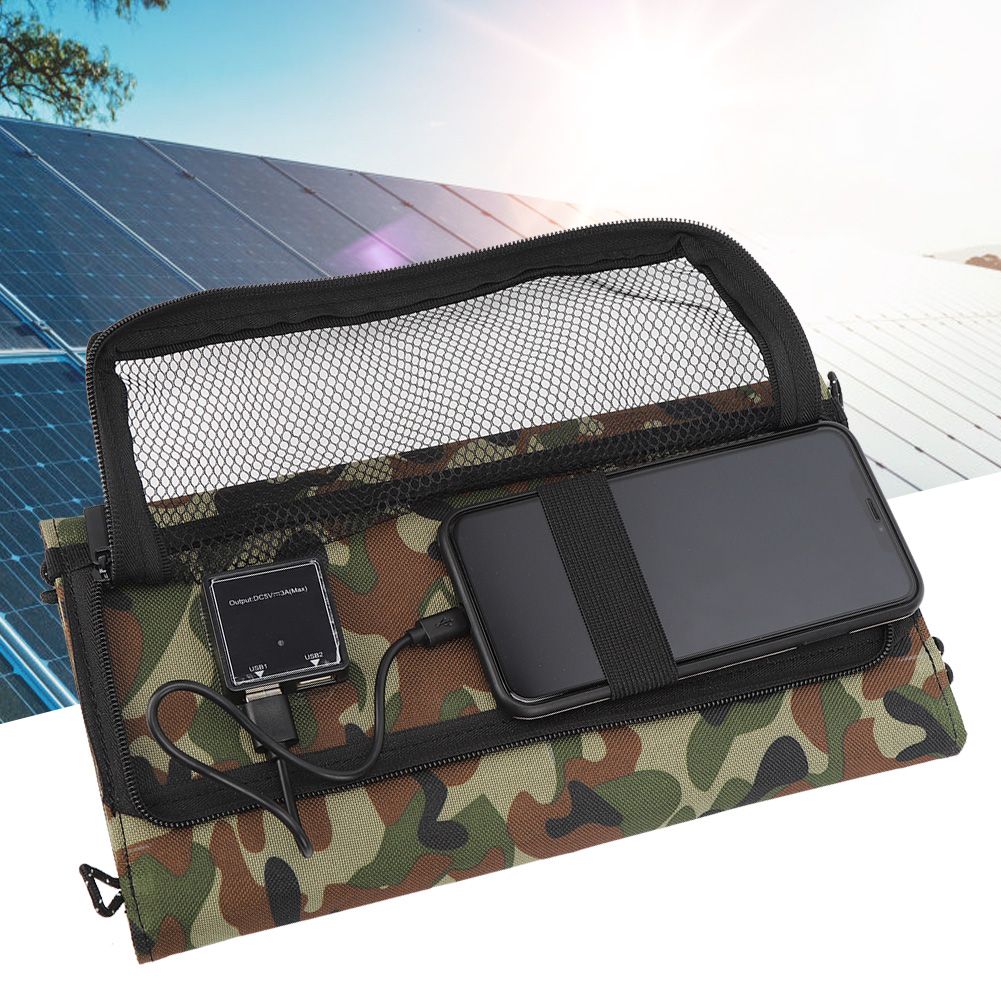 21W 5V Dual USB Port Portable Flexible Folding Waterproof Solar Panel for view 6