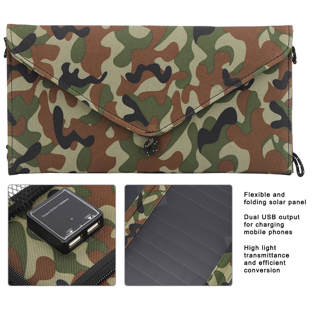 21W 5V Dual USB Port Portable Flexible Folding Waterproof Solar Panel for view 9