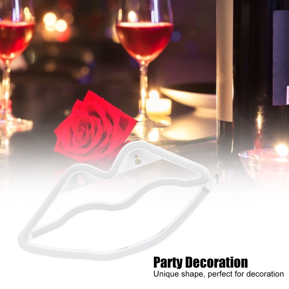 Cute Lip Shape LED Light Birthday Wedding Party Bedroom Valentine's Day view 7