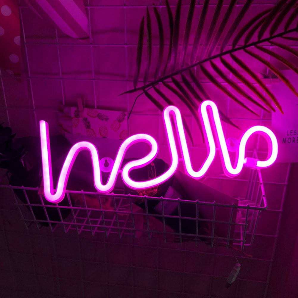 Unique Hello English Letter Shape LED Light Decorative Light for Proposal view 6