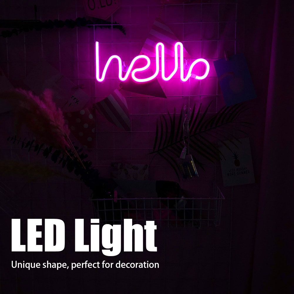 Unique Hello English Letter Shape LED Light Decorative Light for Proposal view 7
