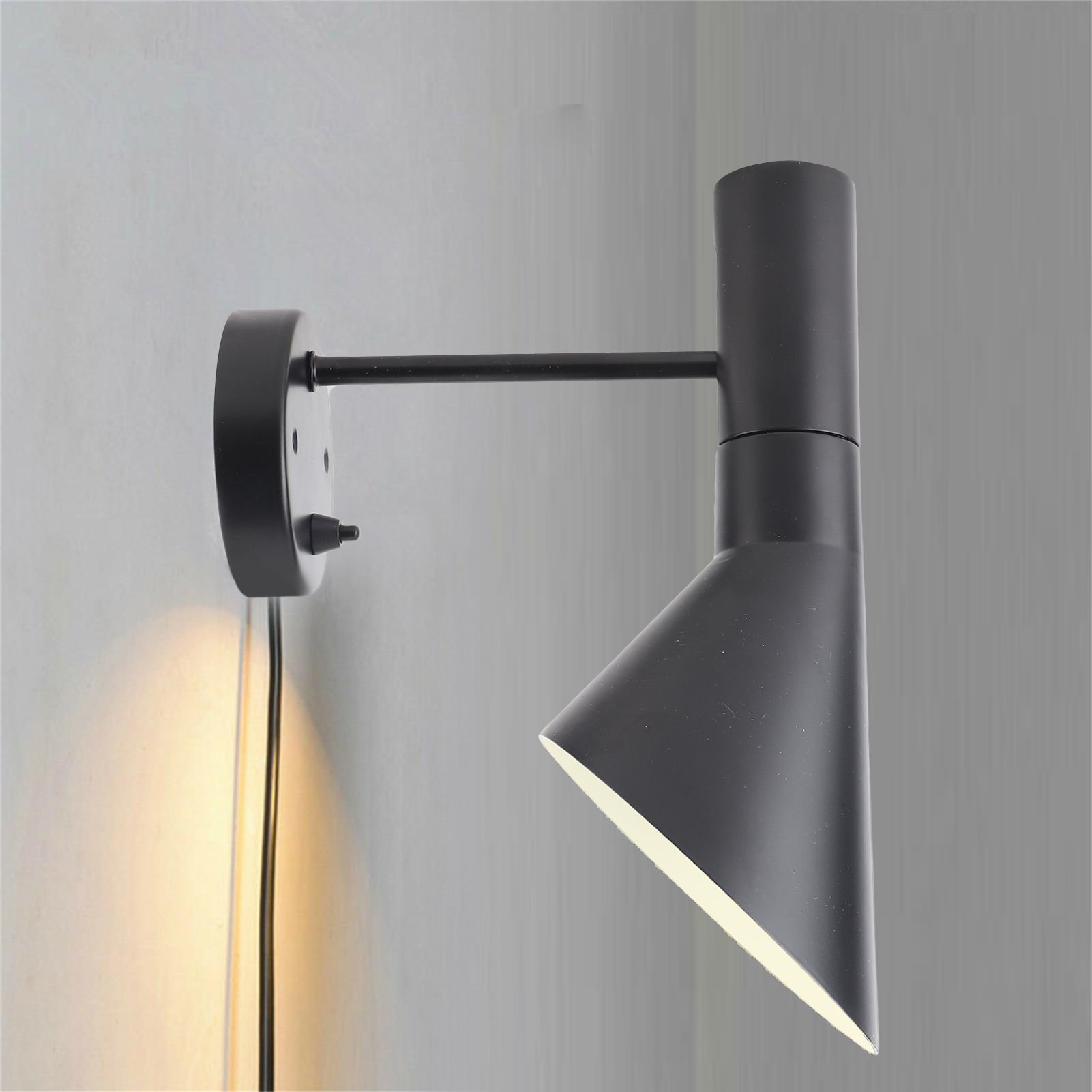 E27 Simply Modern Bedside Lamp Wall Light Adjustable Head for Cafe Hall view 3