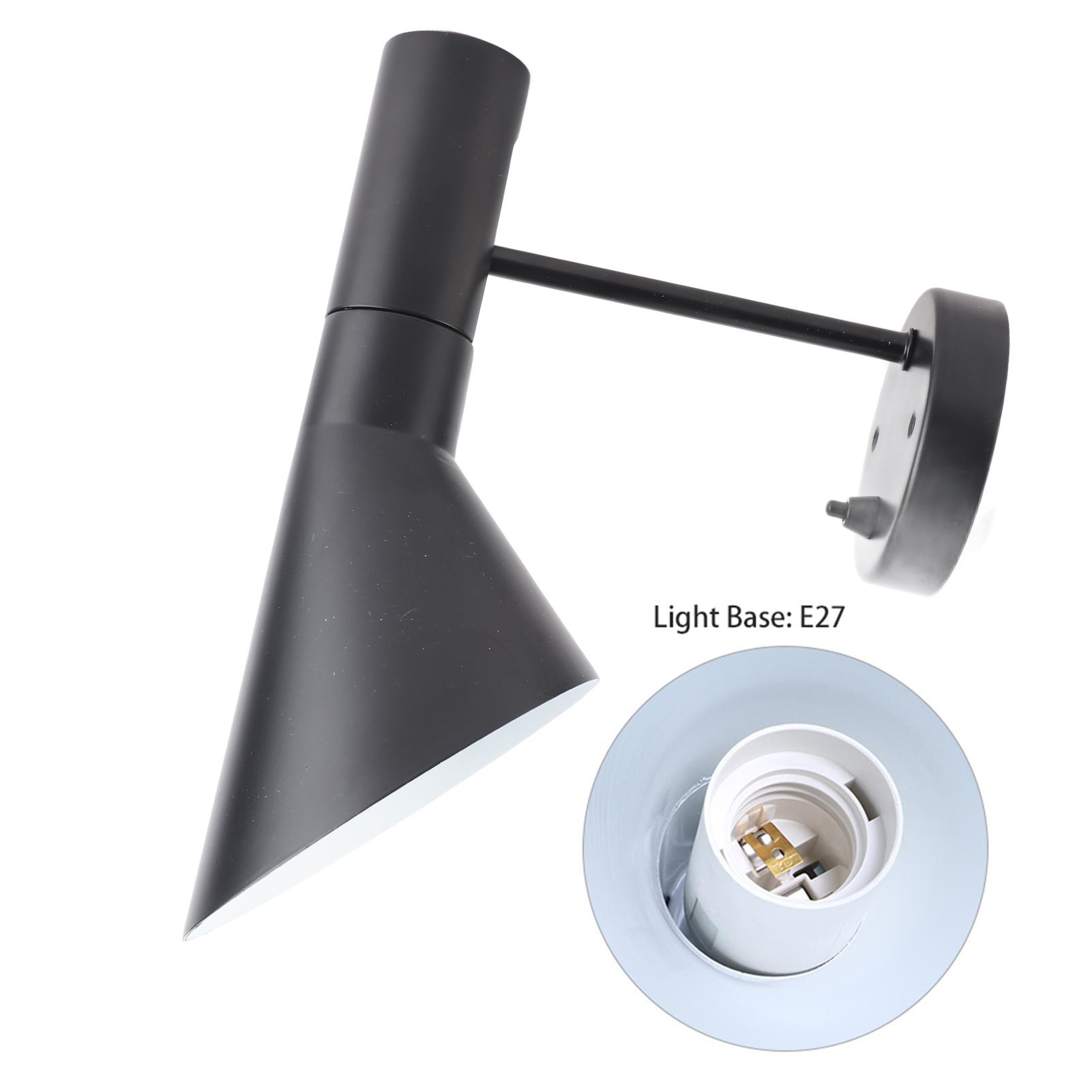 E27 Simply Modern Bedside Lamp Wall Light Adjustable Head for Cafe Hall view 8