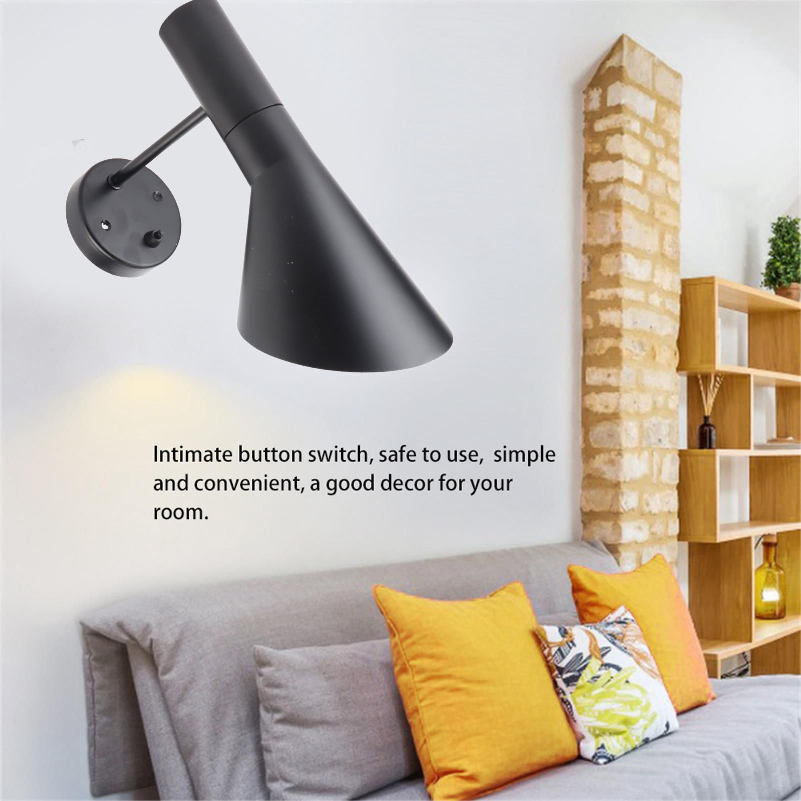 E27 Simply Modern Bedside Lamp Wall Light Adjustable Head for Cafe Hall view 9