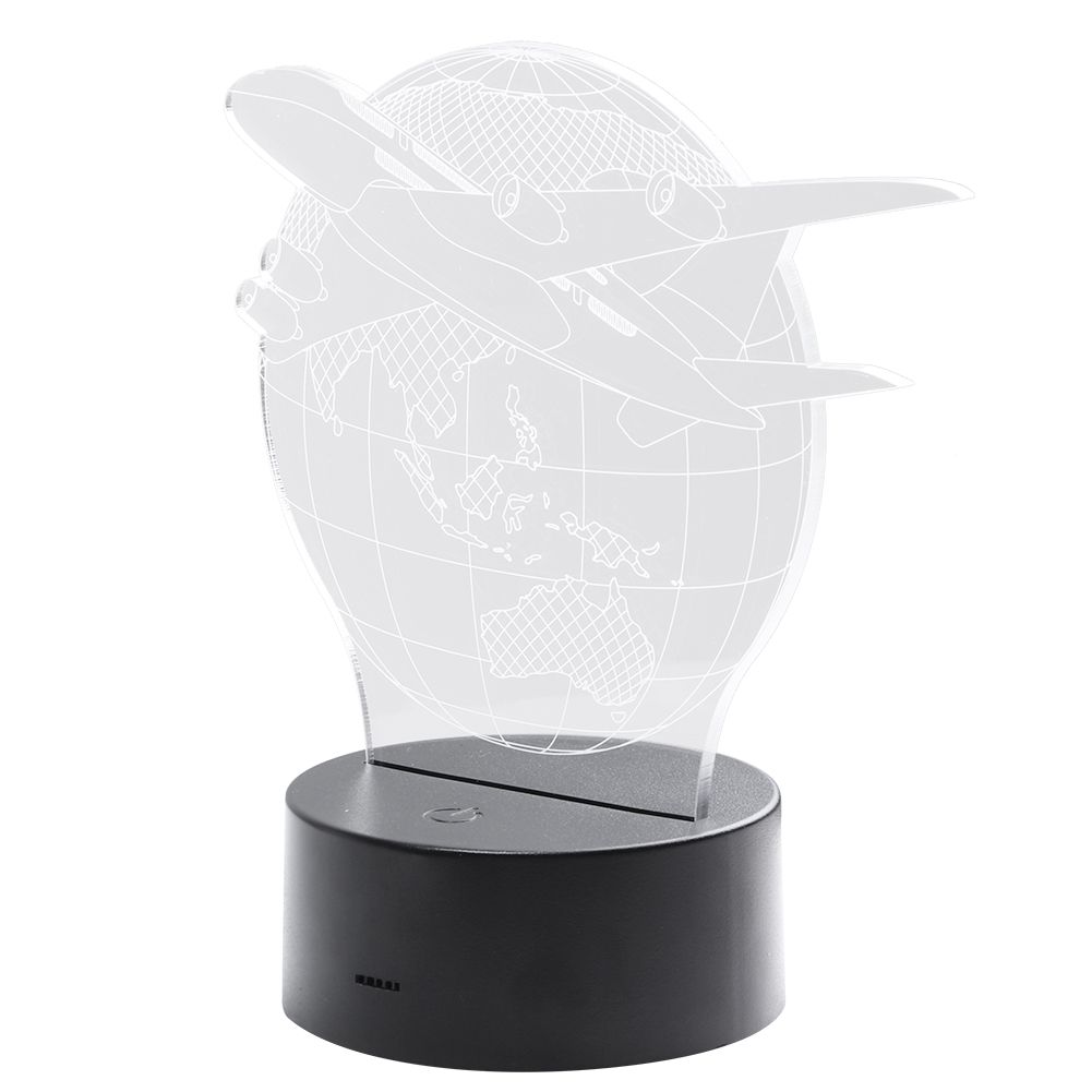 Innovative Earth Plane Shape Three Dimensional Touching Colorful Night Light — image 1