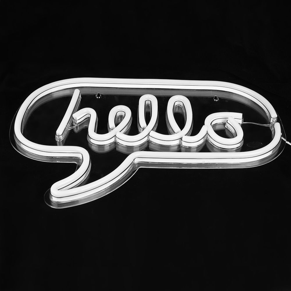 HELLO Letters LED Neon Light Wall Hanging Sign for Bar Bedroom Living Room view 4
