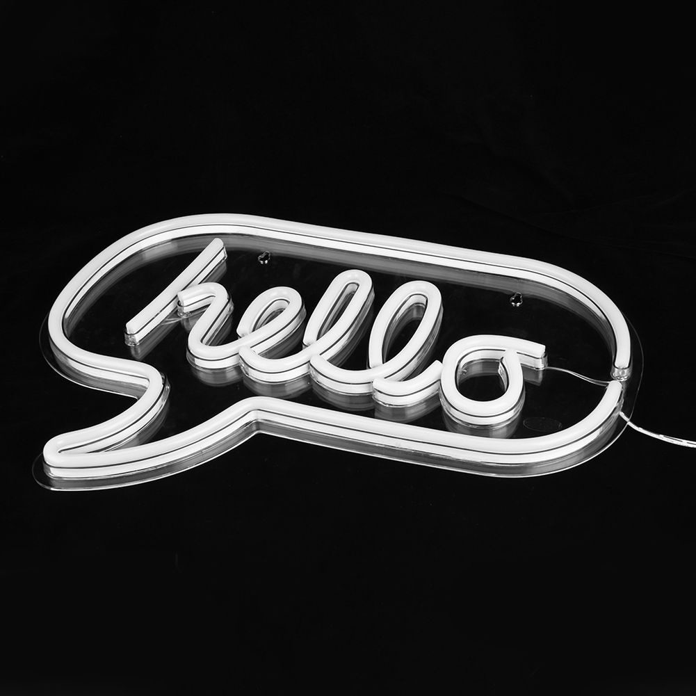 HELLO Letters LED Neon Light Wall Hanging Sign for Bar Bedroom Living Room view 8