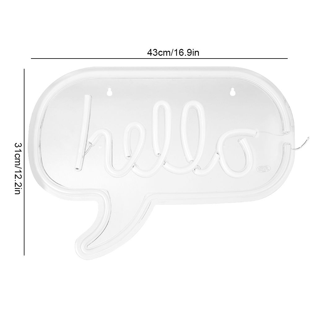 HELLO Letters LED Neon Light Wall Hanging Sign for Bar Bedroom Living Room view 11
