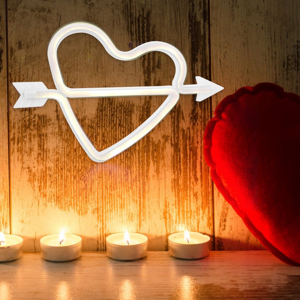 Adorable Heart shape LED Light Decorative Wall Hanging Lamp for Bedroom view 3