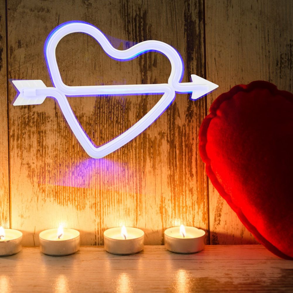Adorable Heart shape LED Light Decorative Wall Hanging Lamp for Bedroom view 3