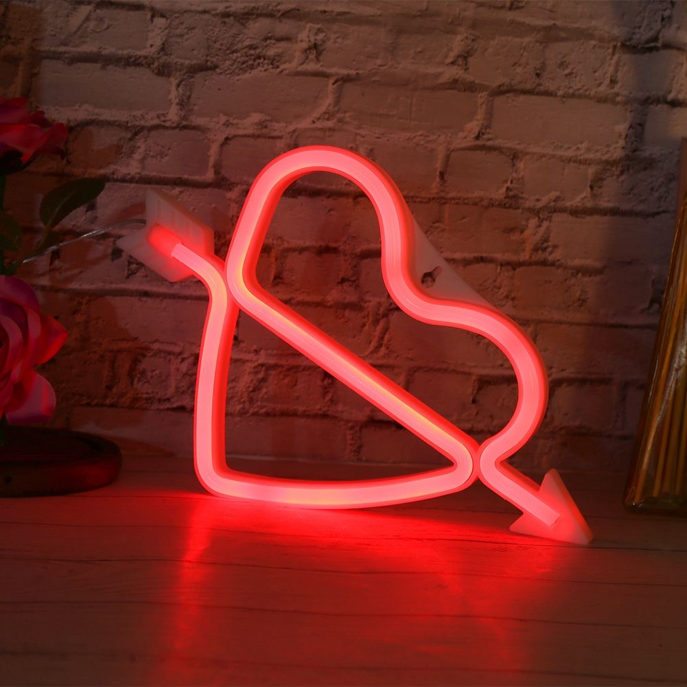 Adorable Heart shape LED Light Decorative Wall Hanging Lamp for Bedroom view 11