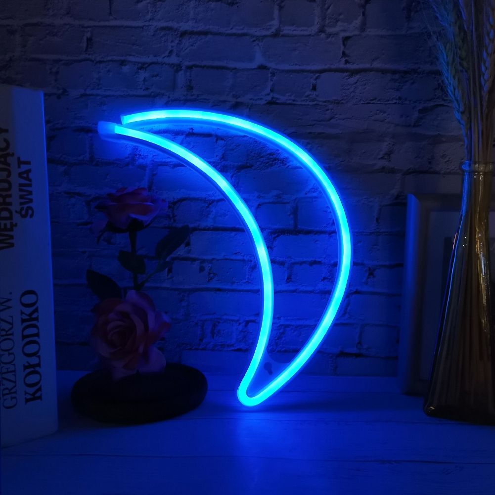 Moon Shape LED Neon Light Sign Decorative Neon Wall Light for Dormitory view 4