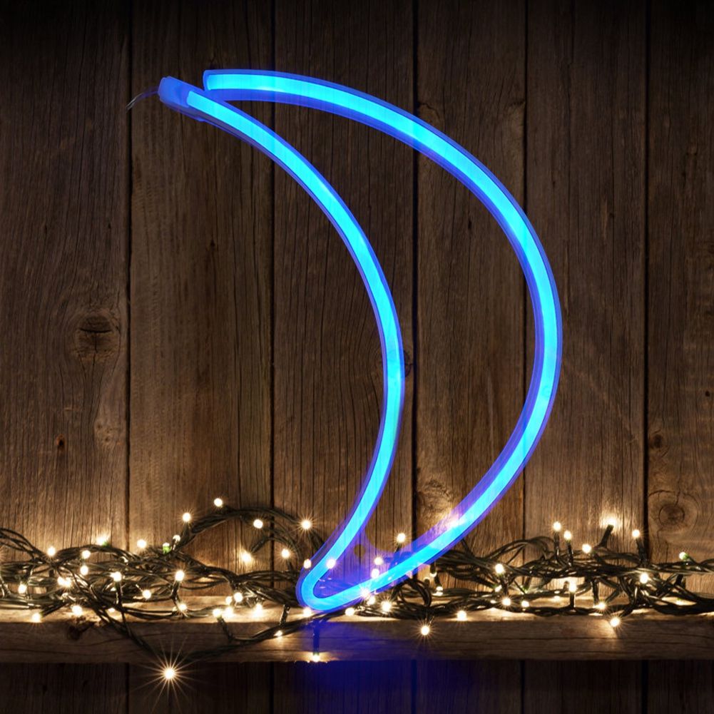 Moon Shape LED Neon Light Sign Decorative Neon Wall Light for Dormitory view 6