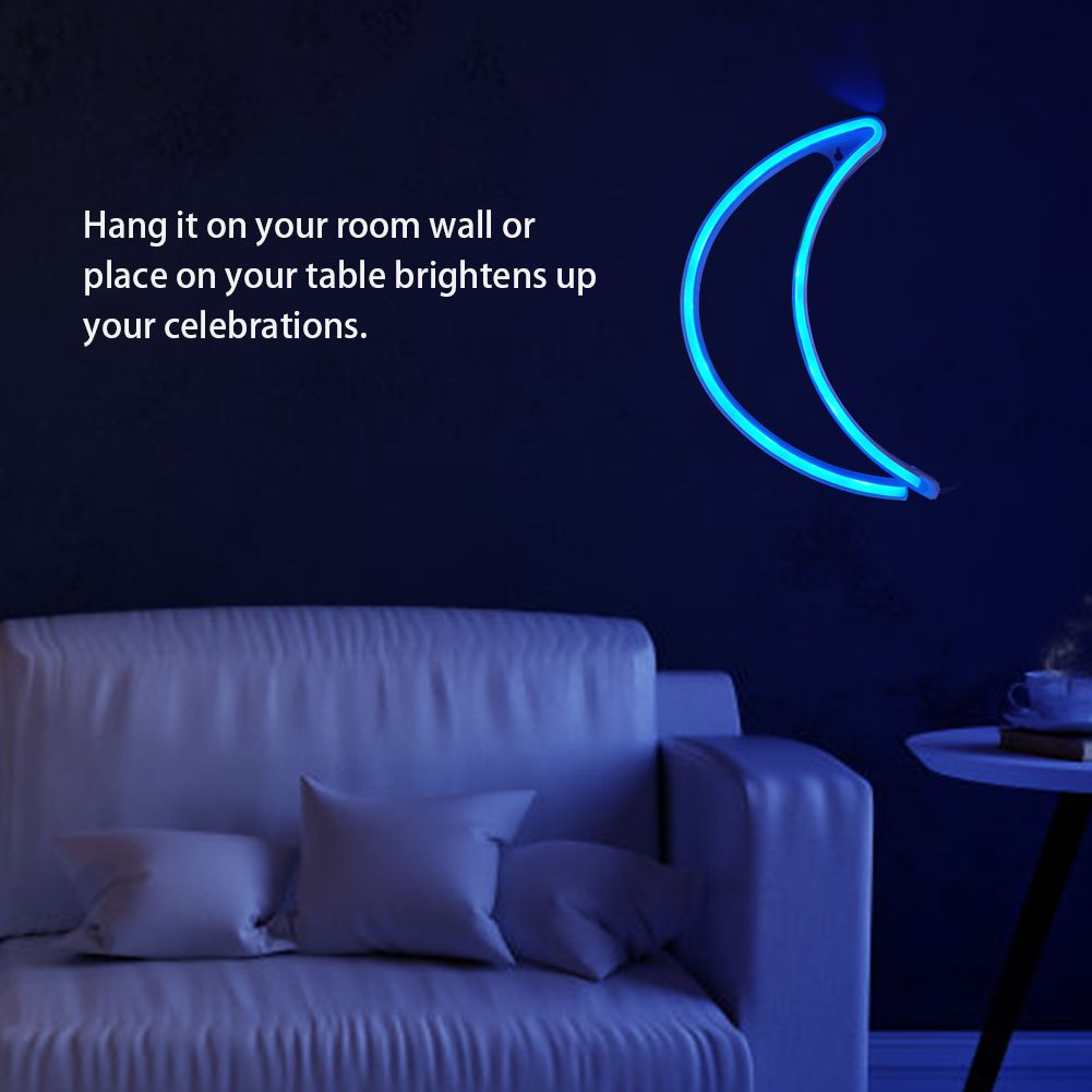 Moon Shape LED Neon Light Sign Decorative Neon Wall Light for Dormitory view 8