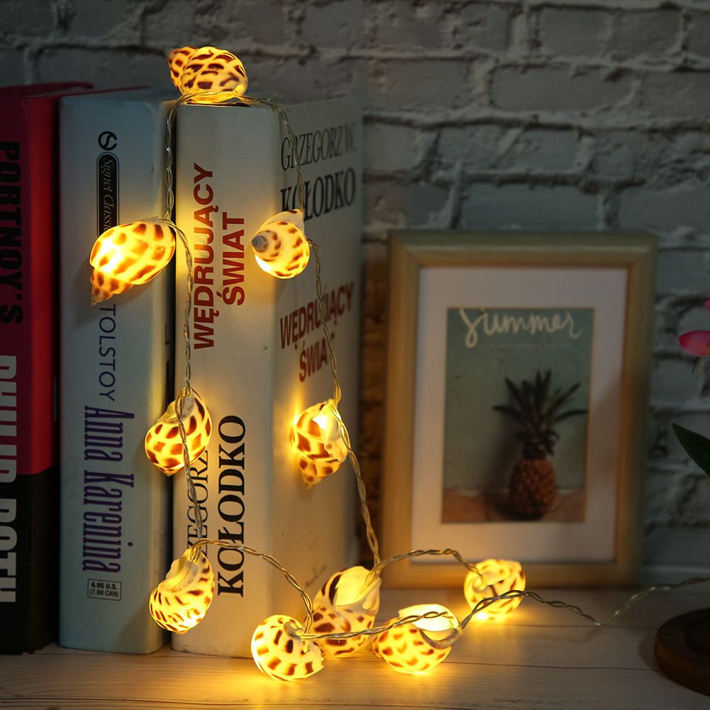 Conch Shape 10LED String Lights BatteryPowered for Indoor Outdoor Birthday view 3
