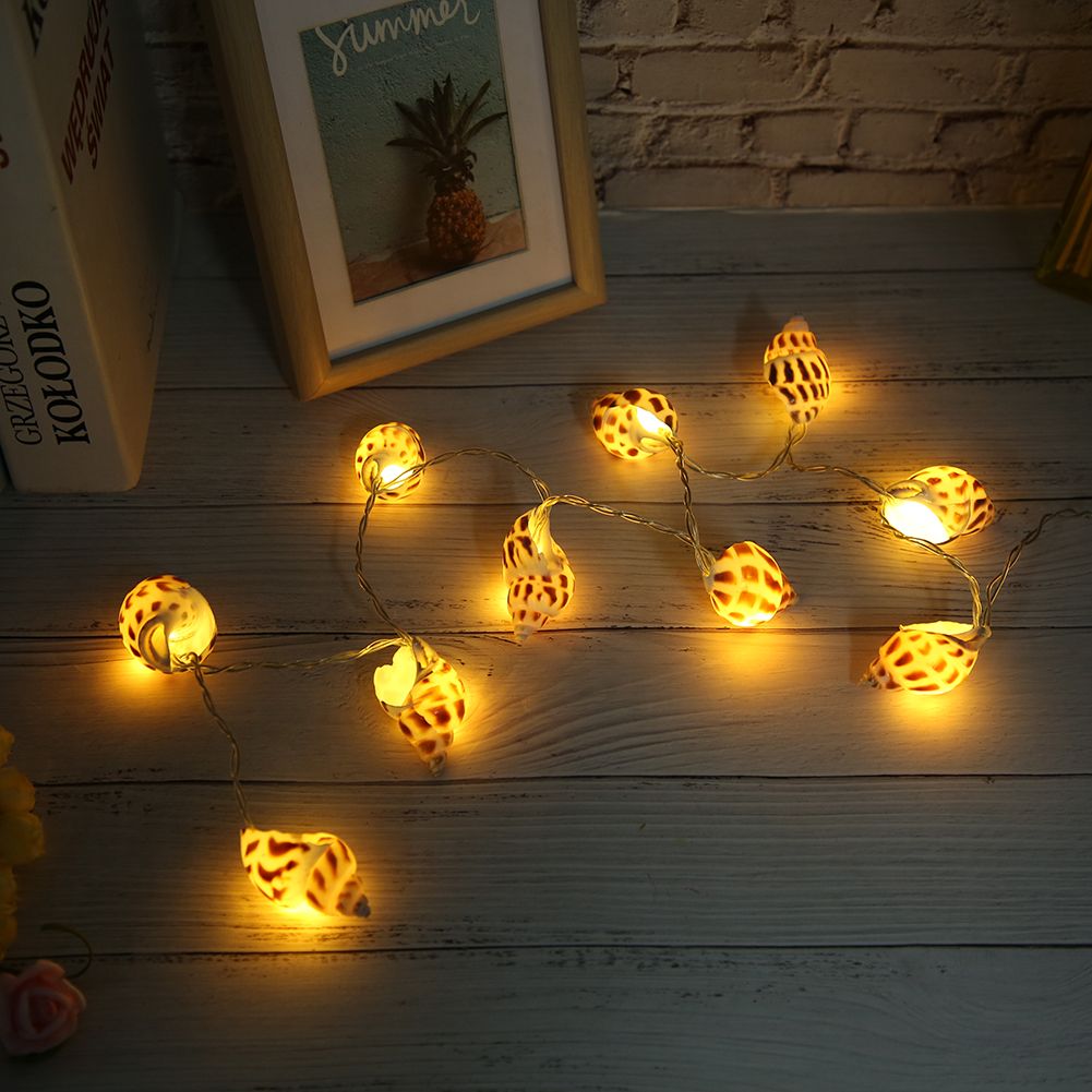 Conch Shape 10LED String Lights BatteryPowered for Indoor Outdoor Birthday view 4