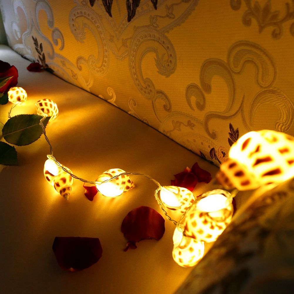 Conch Shape 10LED String Lights BatteryPowered for Indoor Outdoor Birthday view 5